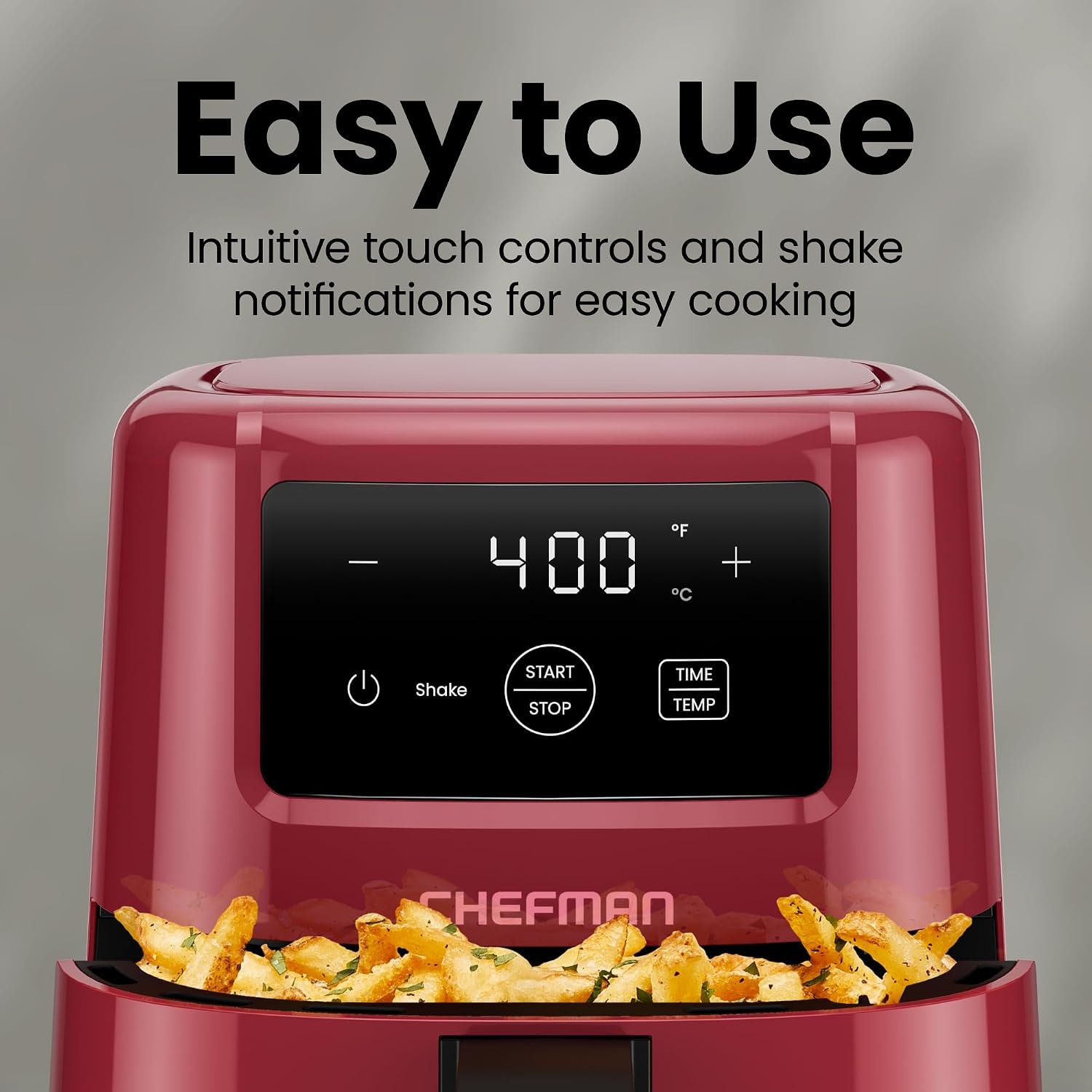 image:imageCHEFMAN 2 Qt Mini Air Fryer Digital SpaceSaving Compact Air Fryer with Nonstick and Dishwasher Safe Basket Quick amp Easy Meals in Minutes Features Digital Timer and Shake Reminder BlackRed