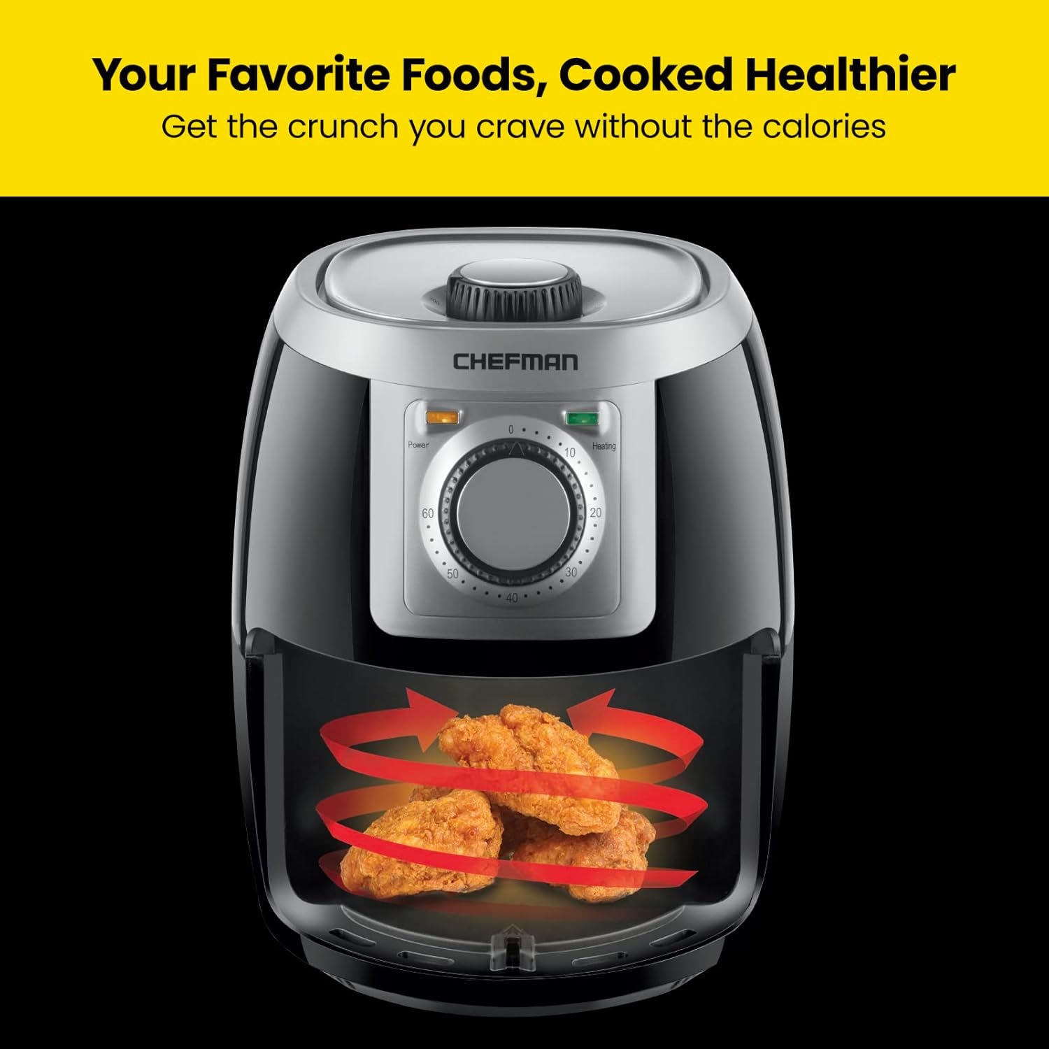 image:imageCHEFMAN 2 Qt Mini Air Fryer Digital SpaceSaving Compact Air Fryer with Nonstick and Dishwasher Safe Basket Quick amp Easy Meals in Minutes Features Digital Timer and Shake Reminder BlackSilver