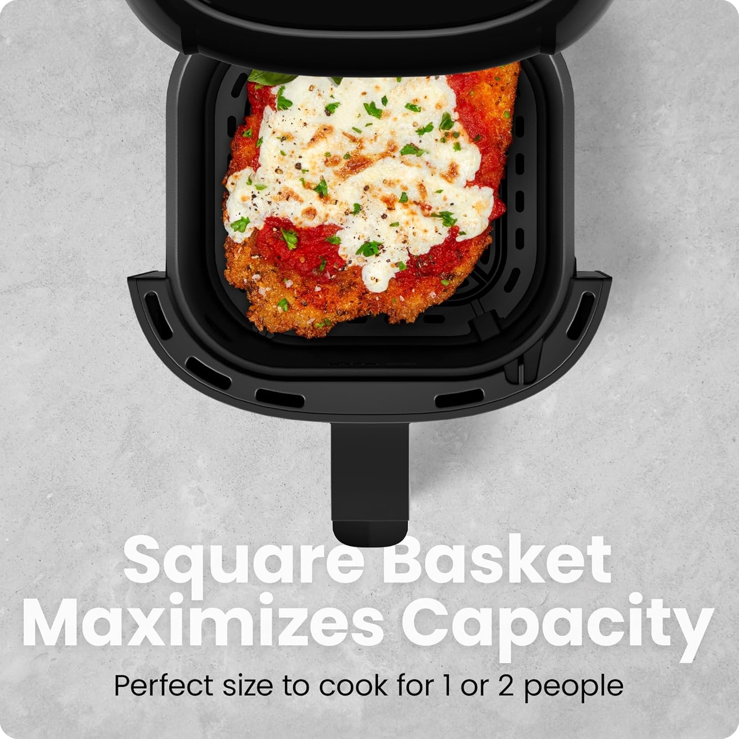 image:imageCHEFMAN 2 Qt Mini Air Fryer Digital SpaceSaving Compact Air Fryer with Nonstick and Dishwasher Safe Basket Quick amp Easy Meals in Minutes Features Digital Timer and Shake Reminder BlackBlack