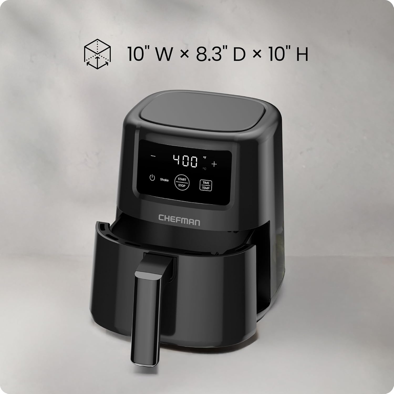 image:imageCHEFMAN 2 Qt Mini Air Fryer Digital SpaceSaving Compact Air Fryer with Nonstick and Dishwasher Safe Basket Quick amp Easy Meals in Minutes Features Digital Timer and Shake Reminder BlackBlack