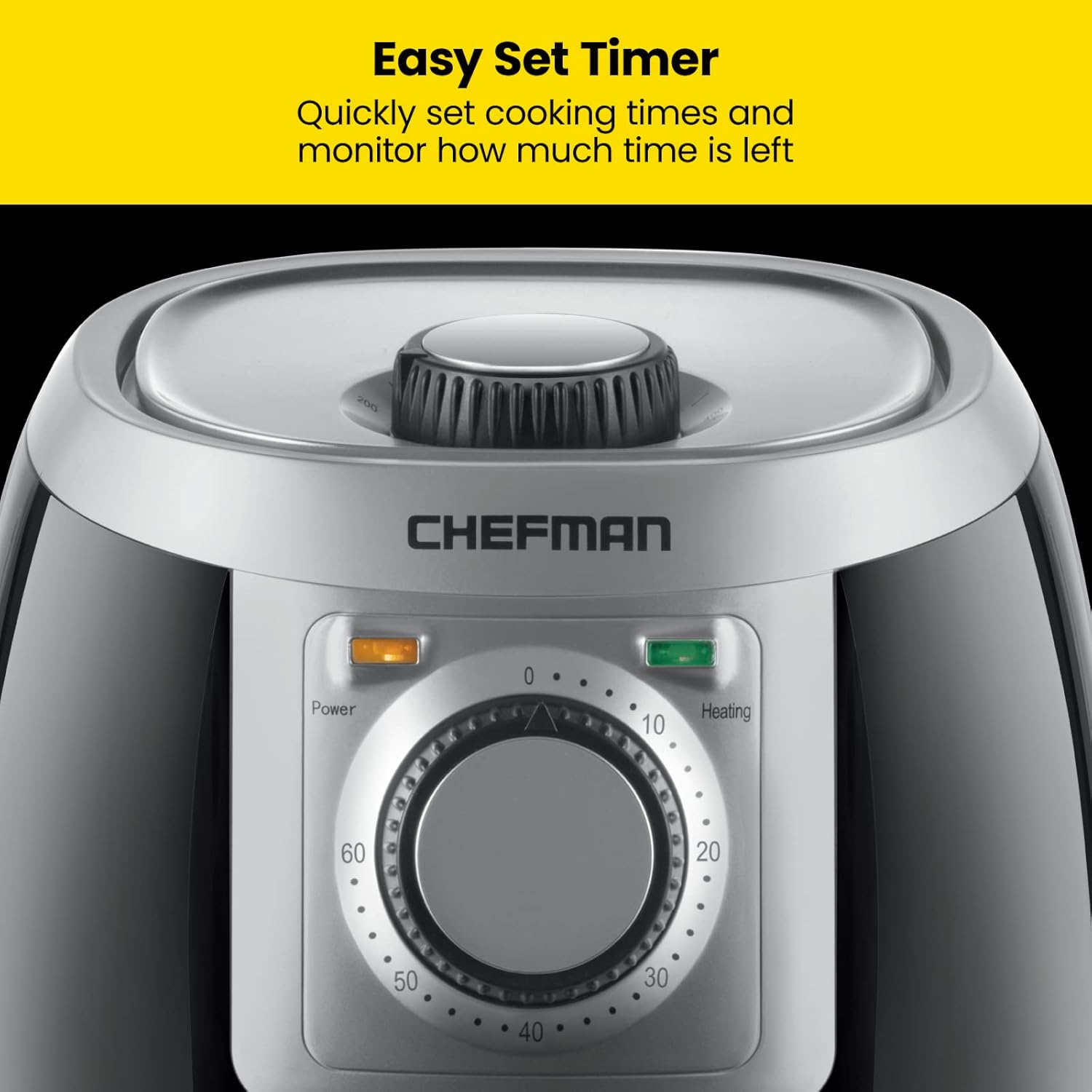 image:imageCHEFMAN 2 Qt Mini Air Fryer Digital SpaceSaving Compact Air Fryer with Nonstick and Dishwasher Safe Basket Quick amp Easy Meals in Minutes Features Digital Timer and Shake Reminder BlackSilver
