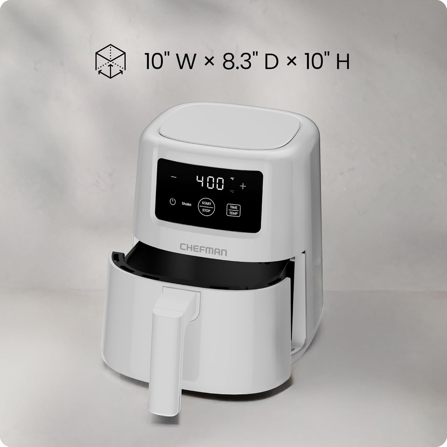 image:imageCHEFMAN 2 Qt Mini Air Fryer Digital SpaceSaving Compact Air Fryer with Nonstick and Dishwasher Safe Basket Quick amp Easy Meals in Minutes Features Digital Timer and Shake Reminder BlackWhite