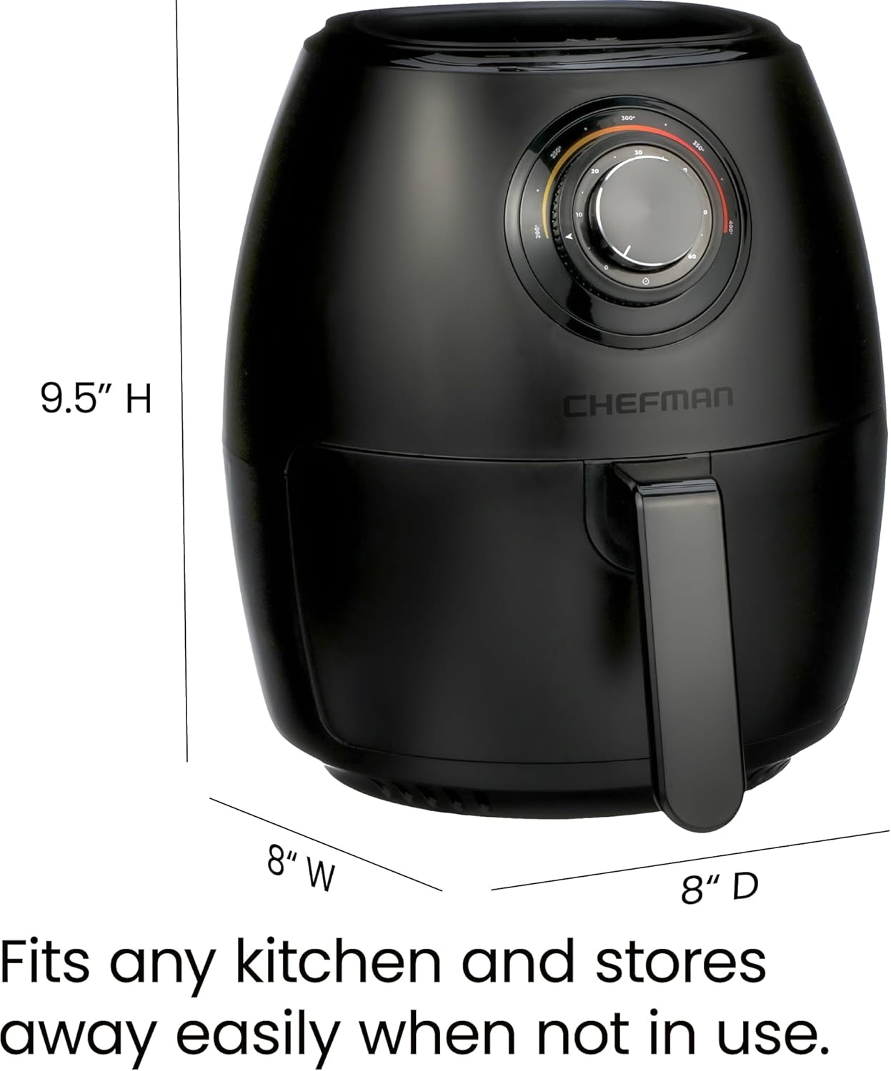 image:imageCHEFMAN Multifunctional Digital Air Fryer Rotisserie Dehydrator Convection Oven 17 Touch Screen Presets Fry Roast Dehydrate Bake XL 10L Family Size Auto Shutoff Large EasyView Window BlackBlack