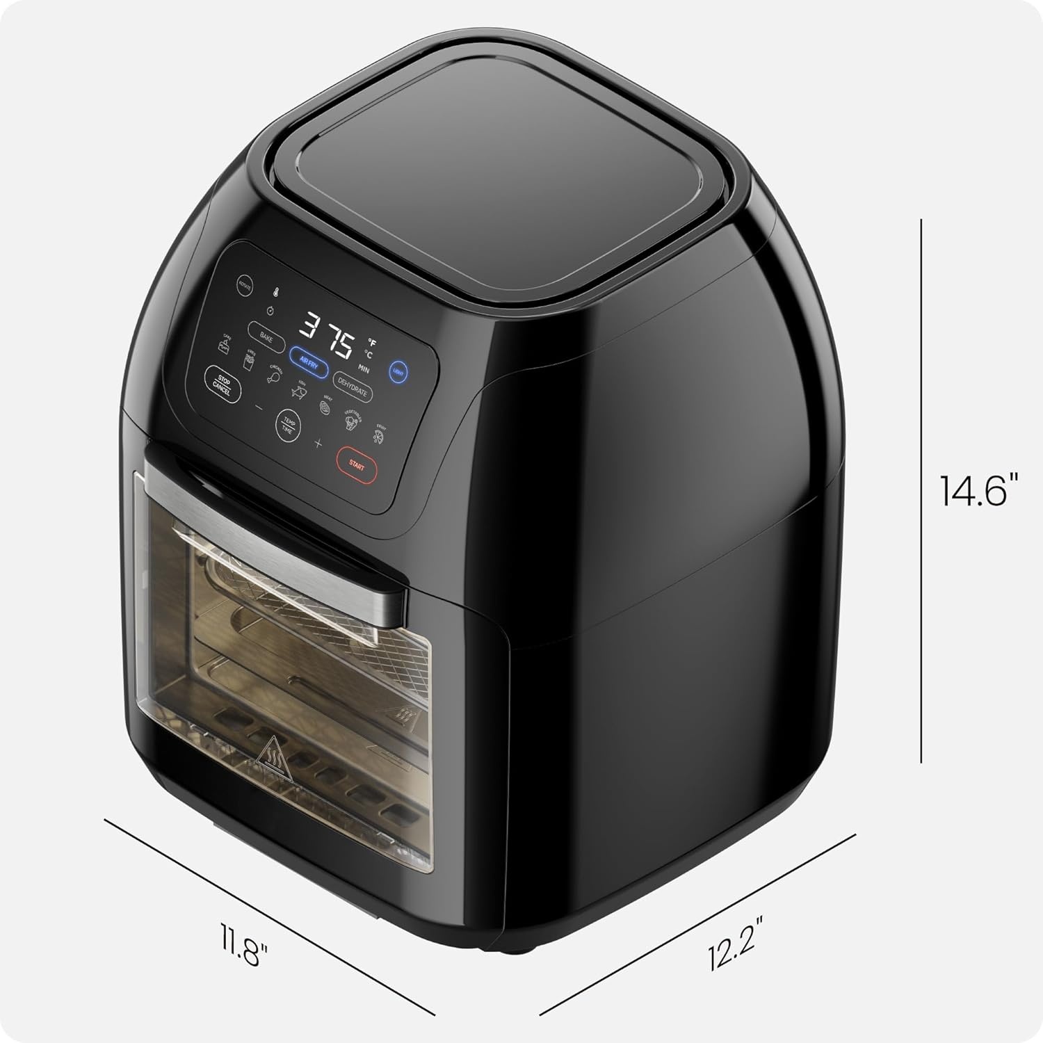 image:imageCHEFMAN Multifunctional Digital Air Fryer Rotisserie Dehydrator Convection Oven 17 Touch Screen Presets Fry Roast Dehydrate Bake XL 10L Family Size Auto Shutoff Large EasyView Window BlackBlack