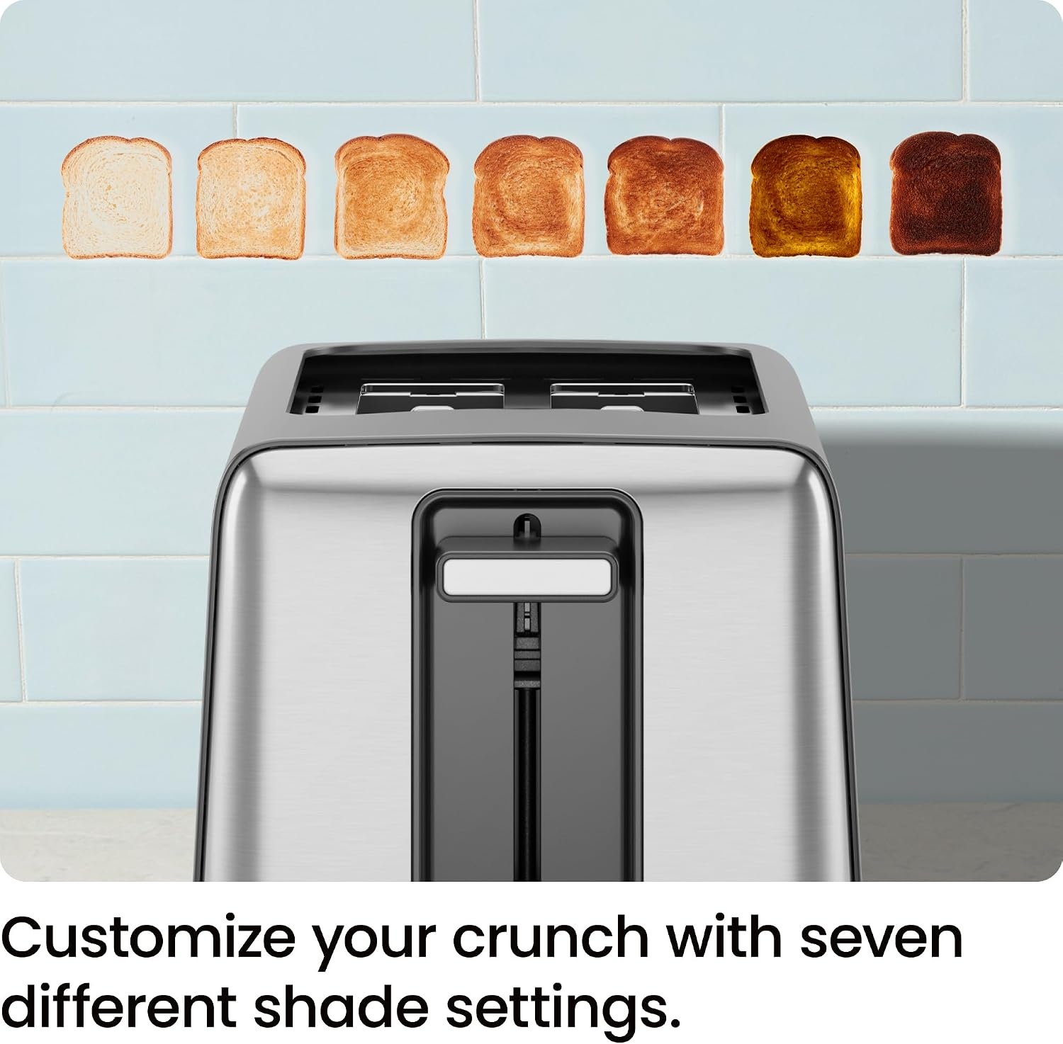 image:imageChefman 2 Slice Toaster 7 Shade Settings Removable Crumb Tray Thick Bread and Bagel Toaster with Defrost and Cancel Buttons BlackBasic New