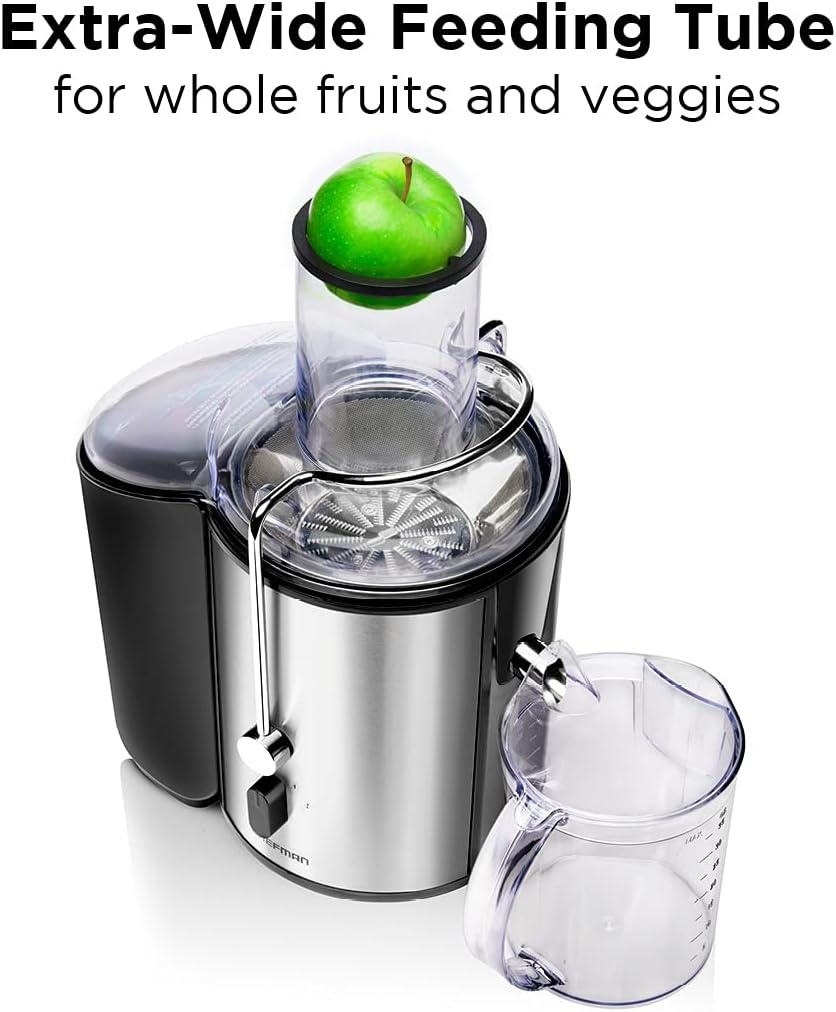 image:imageChefman 2Speed Electric Juicer ExtraWide Feeding Tube For Whole Fruits Make Nutritious Vegetable And Green Juice Detachable 1Quart Pitcher BuiltIn Foam Separator DishwasherSafe Parts
