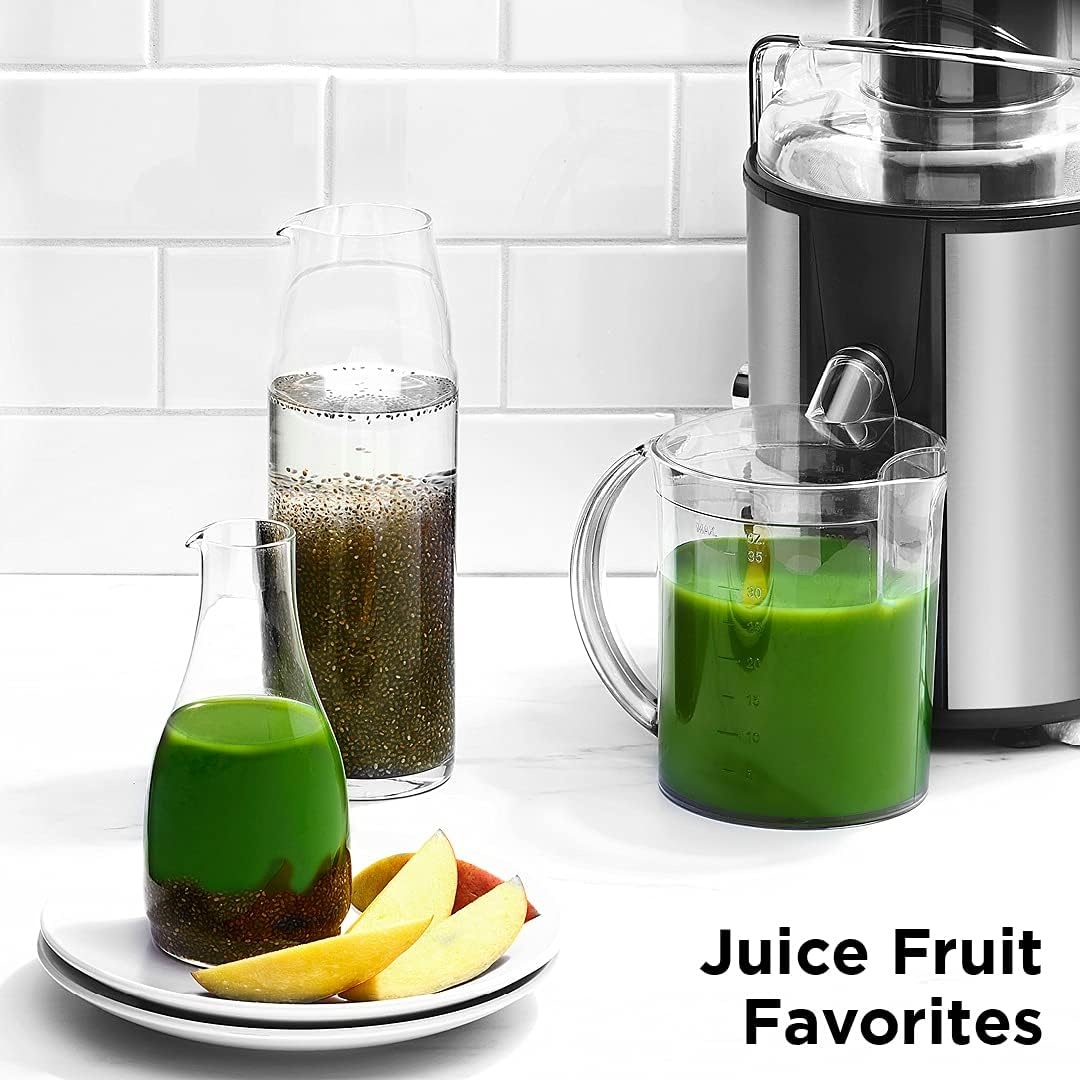 image:imageChefman 2Speed Electric Juicer ExtraWide Feeding Tube For Whole Fruits Make Nutritious Vegetable And Green Juice Detachable 1Quart Pitcher BuiltIn Foam Separator DishwasherSafe Parts