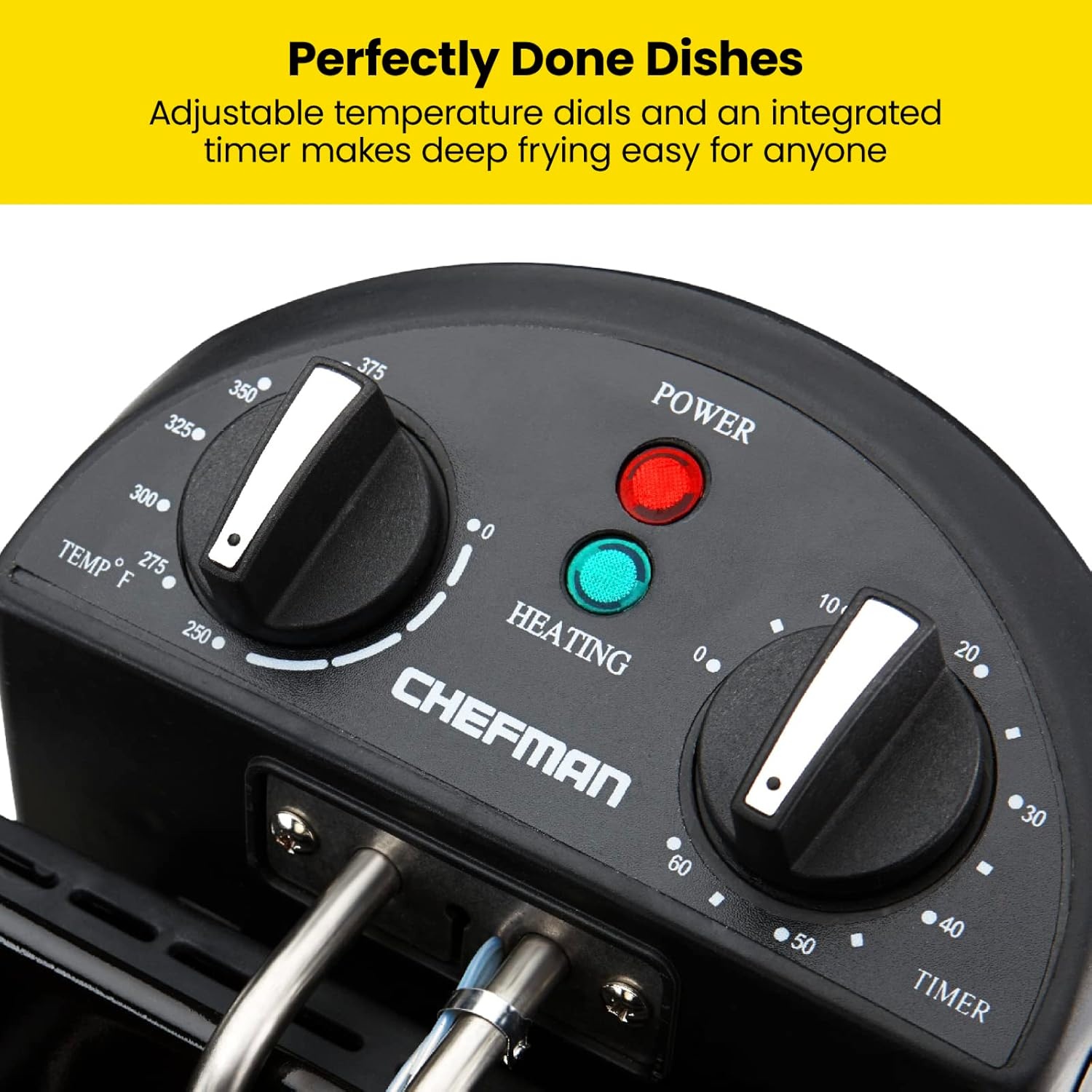 image:imageChefman 45 Liter Deep Fryer wBasket Strainer XL Jumbo Size Adjustable Temperature amp Timer Perfect for Fried Chicken Shrimp French Fries Chips amp More Removable OilContainer Stainless SteelLarge