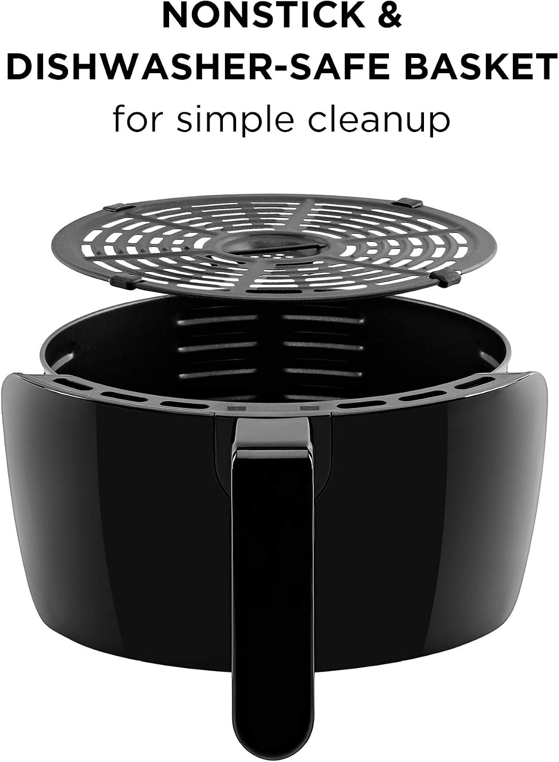 image:imageChefman Air Fryer 4in1 Slim 35 QT Airfryer Air Fry Bake Dehydrate Frozen 450F Max Temp for Extra Crispy Results in Minutes Nonstick Ceramic Coating DishwasherSafe Accessories BlackGlossy Black