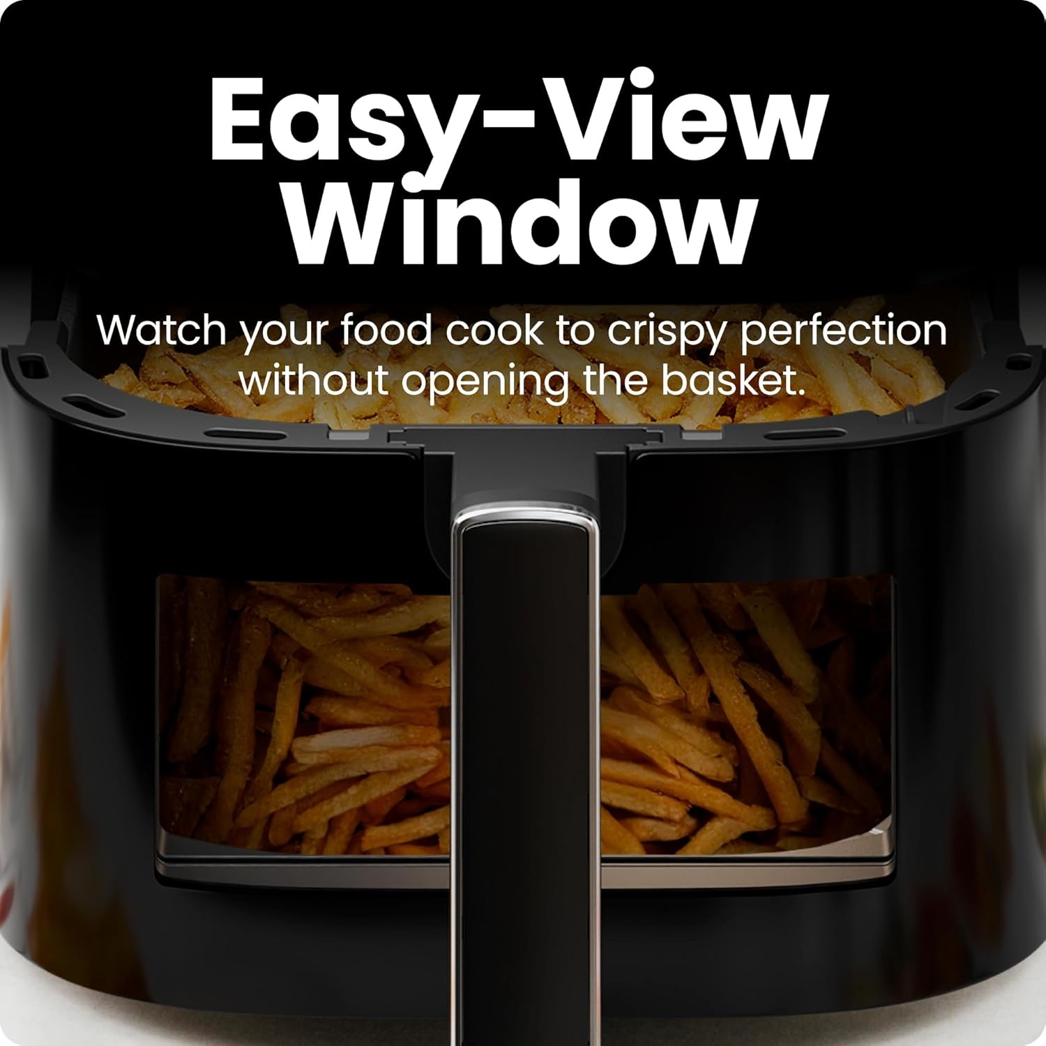 image:imageChefman Air Fryer 6 QT Compact Airfryer for Quick amp Easy Meals in Minutes Features HiFry Technology for Extra Crisp Touchscreen Controls with 4 Presets Nonstick amp Dishwasher Safe Basket Black6 Quart Window