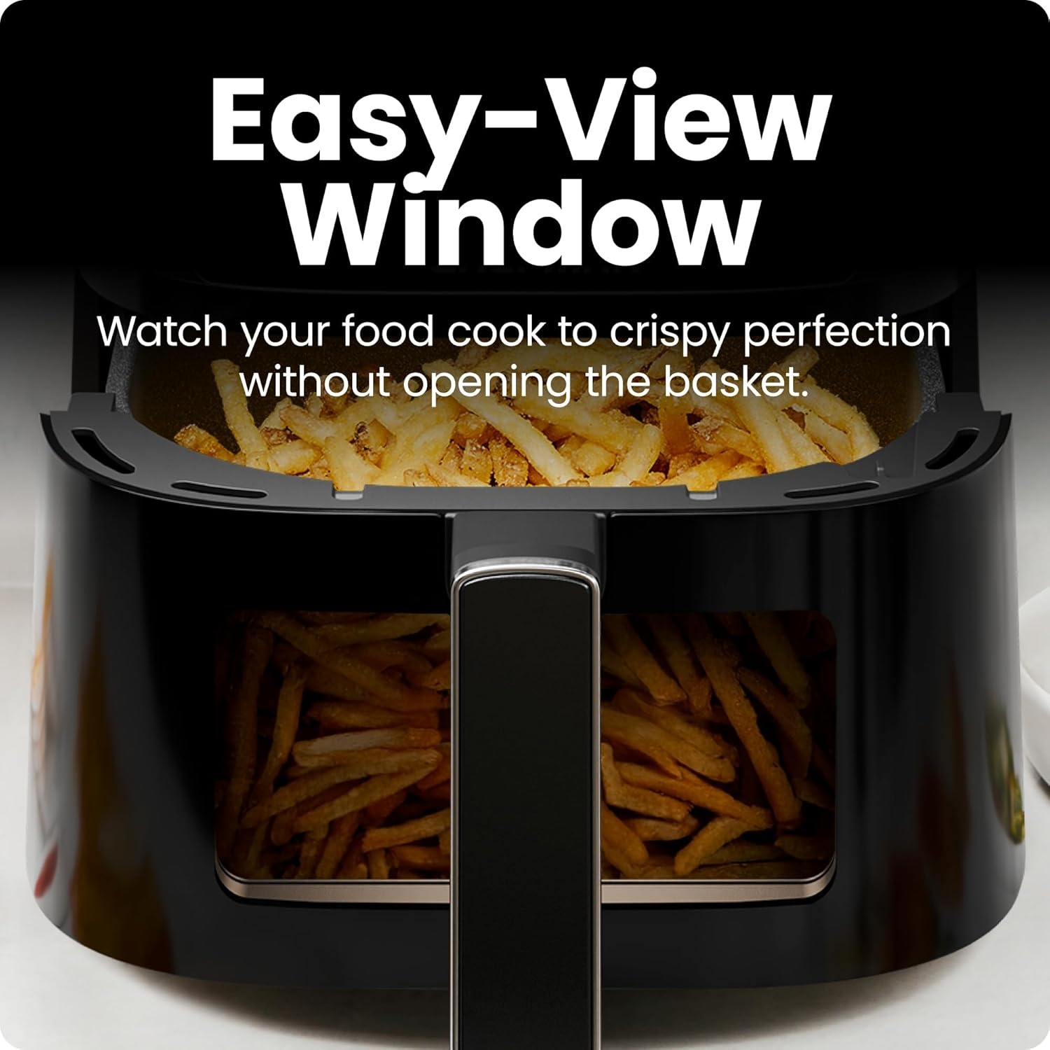 image:imageChefman Air Fryer 6 QT Compact Airfryer for Quick amp Easy Meals in Minutes Features HiFry Technology for Extra Crisp Touchscreen Controls with 4 Presets Nonstick amp Dishwasher Safe Basket Black4 Quart Window