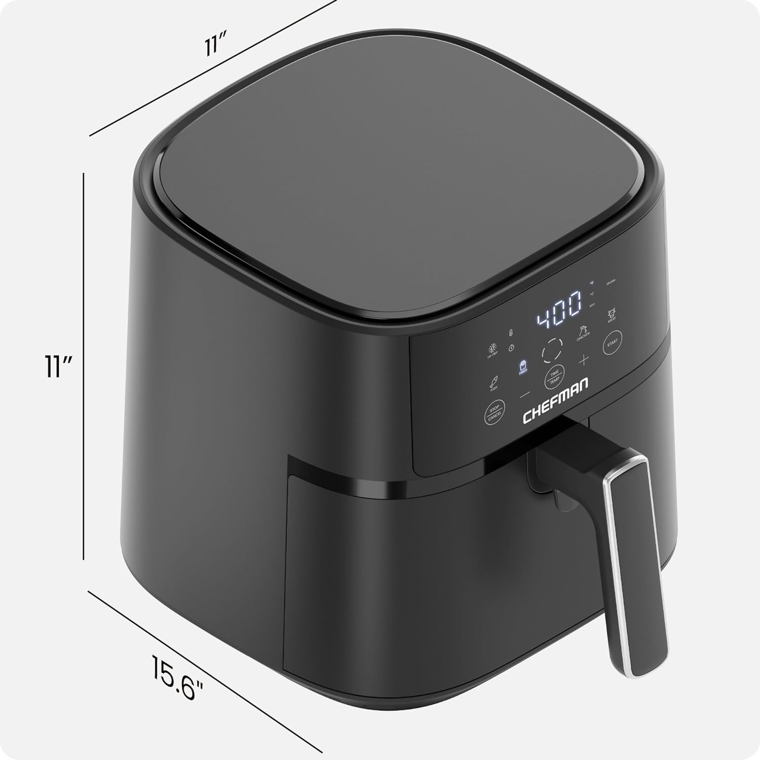 image:imageChefman Air Fryer 6 QT Compact Airfryer for Quick amp Easy Meals in Minutes Features HiFry Technology for Extra Crisp Touchscreen Controls with 4 Presets Nonstick amp Dishwasher Safe Basket Black6 Quart No Window