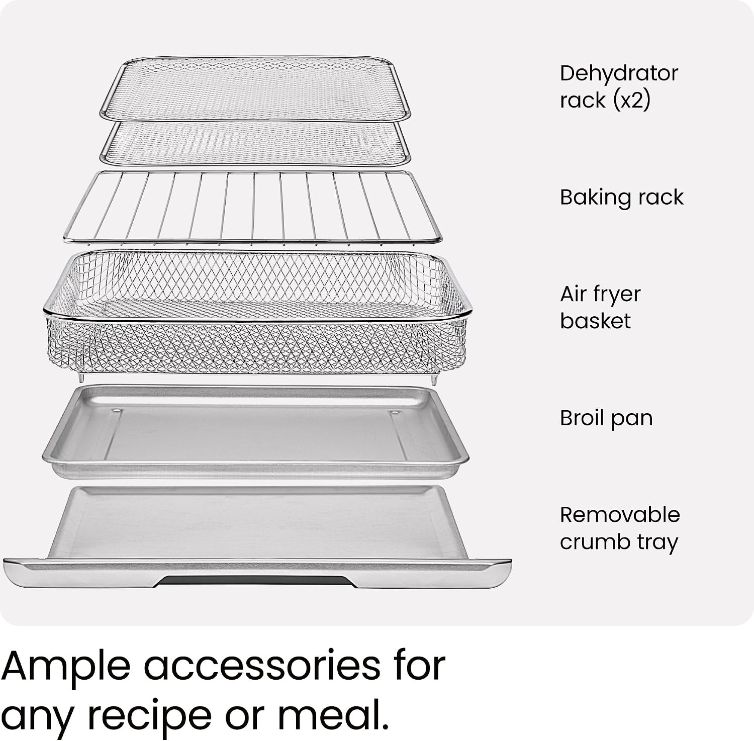 image:imageChefman Air Fryer Toaster Oven Combo Countertop Oven for Quick amp Healthy Meals Bake Broil Air Fry Toast and Bagel Functions 450F Max Temp 4 Slice Toaster Oven Air Fryer Combo IvoryStainless