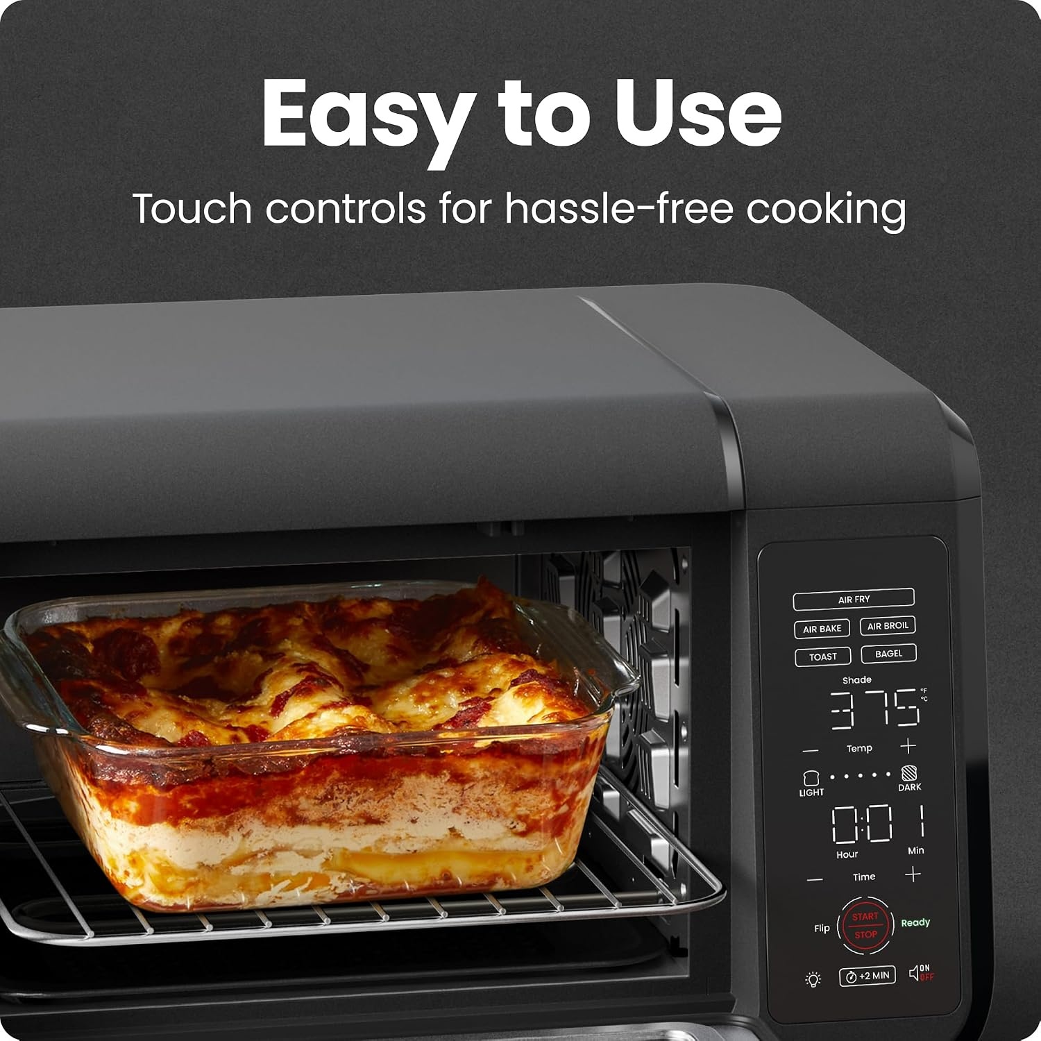 image:imageChefman Air Fryer Toaster Oven Combo Countertop Oven for Quick amp Healthy Meals Bake Broil Air Fry Toast and Bagel Functions 450F Max Temp 4 Slice Toaster Oven Air Fryer Combo IvoryBlack