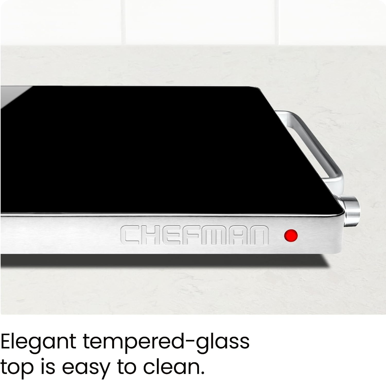 image:imageChefman Compact Glasstop Warming Tray with Adjustable Temperature Control Perfect for Buffets Restaurants Parties Events Home Dinners and Travel Mini 15x12 Inch Surface Keeps Food Hot BlackCompact 155 x 12