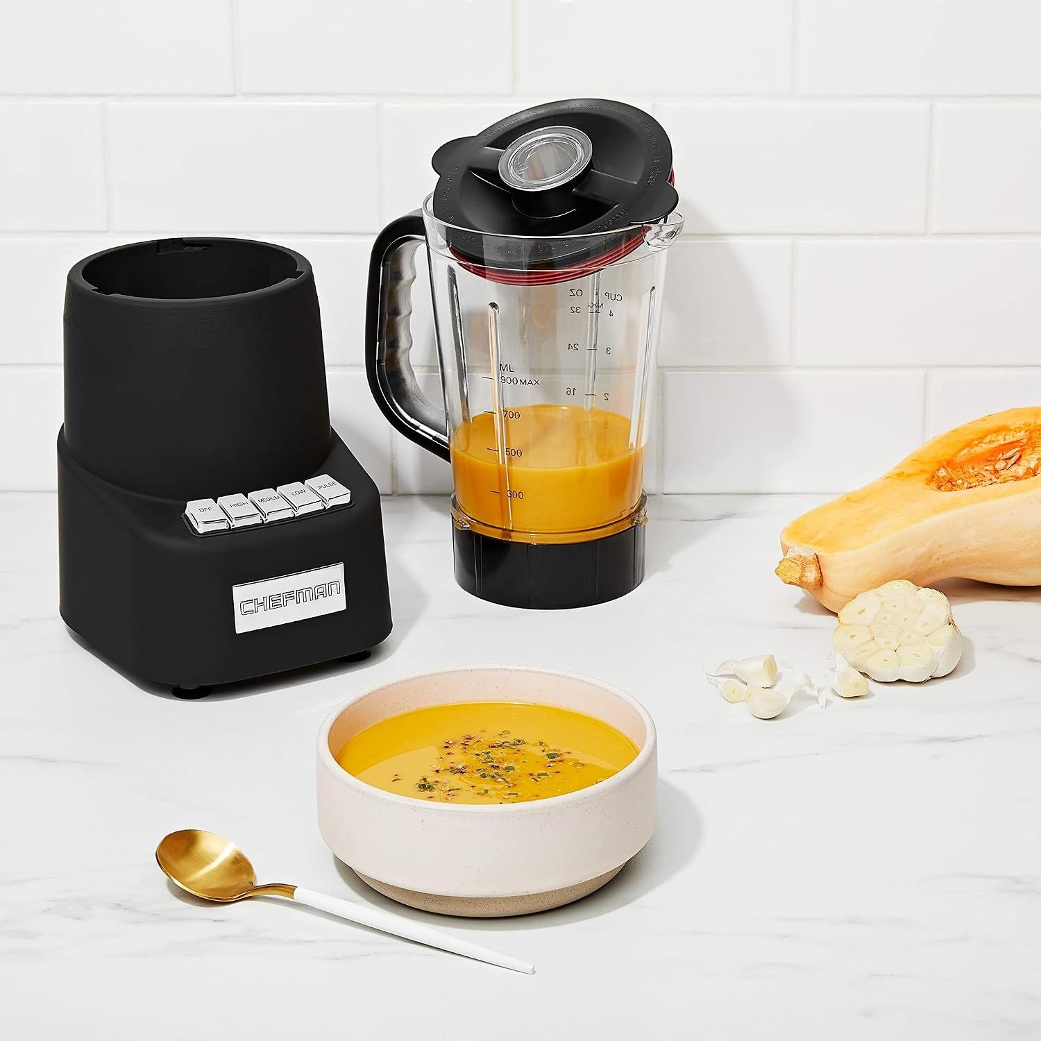 image:imageChefman Countertop Travel Dynamic Blending System 12Piece Set 3 Programmed Speeds amp Pulse Easy Ice Crushing for Shakes amp Smoothies DishwasherSafe 32Oz Pitcher 12Oz amp 2 24Oz Tumblers Black