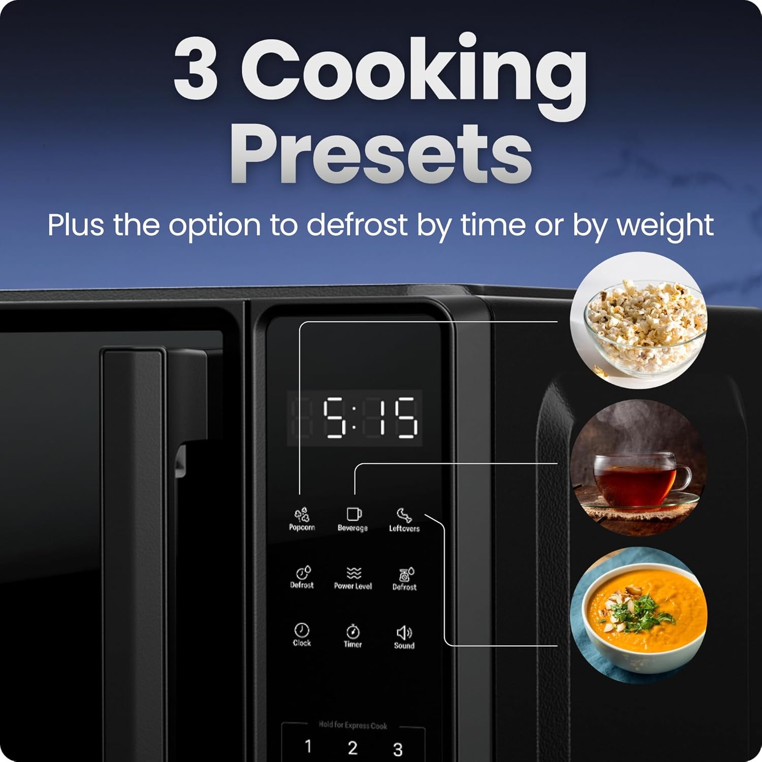 image:imageChefman Countertop Microwave Oven 07 Cu Ft 700 Watts with 10 Power Levels 6 Cooking Presets with OneTouch Express Cook Eco Mode Child Safety Lock amp Mute Button BlackBlack