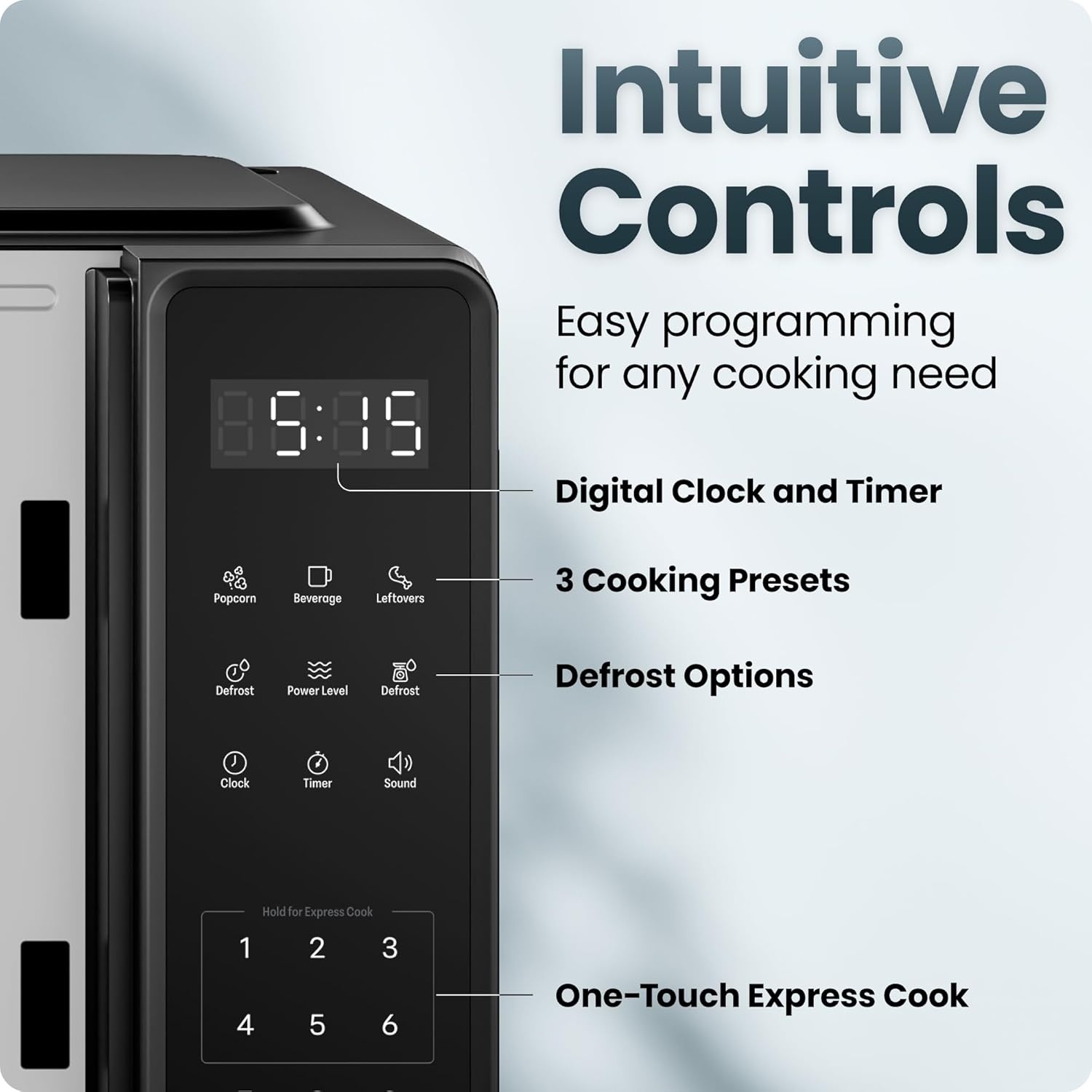 image:imageChefman Countertop Microwave Oven 07 Cu Ft 700 Watts with 10 Power Levels 6 Cooking Presets with OneTouch Express Cook Eco Mode Child Safety Lock amp Mute Button BlackBlack