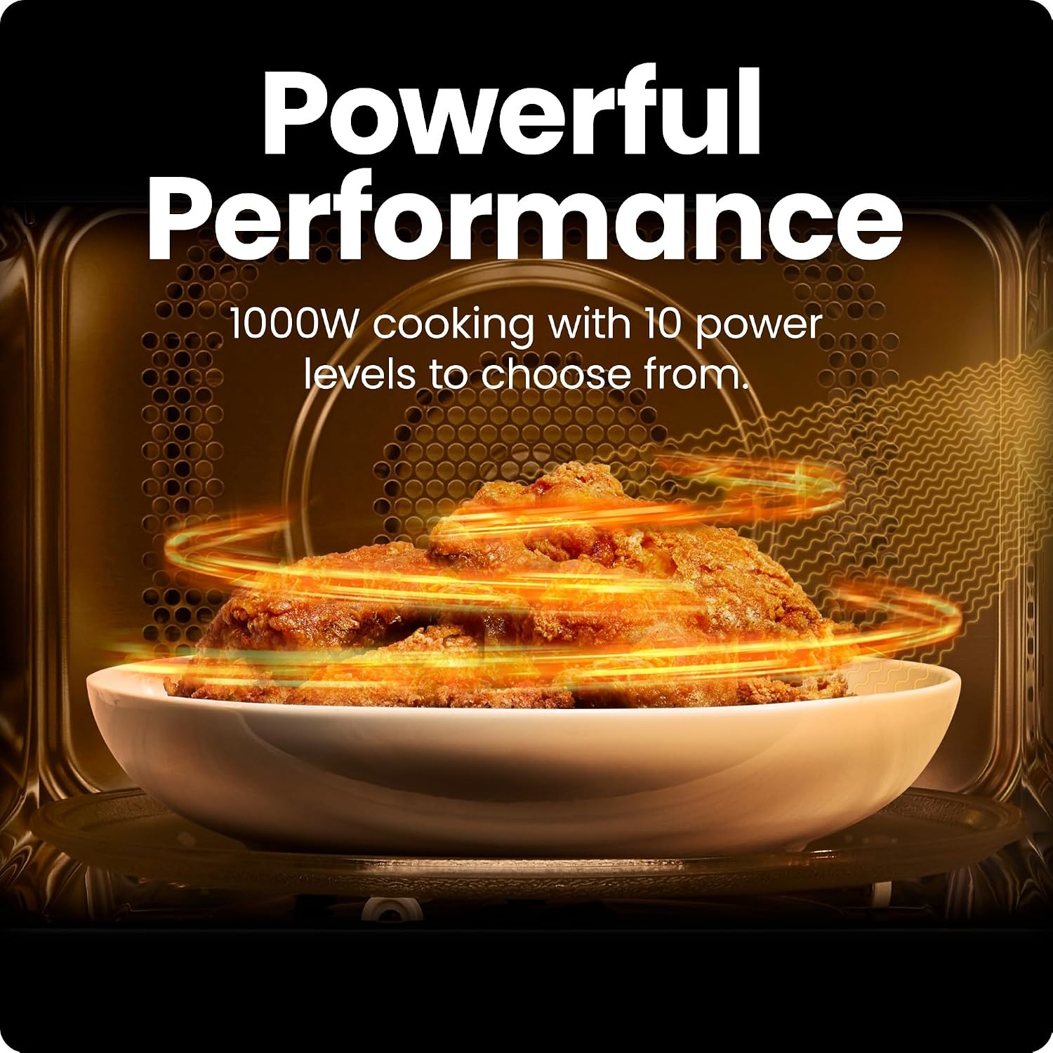 image:imageChefman Countertop Microwave Oven 09 Cu Ft 1000 Watts with 10 Power Levels 3 Cooking Presets with OneTouch Express Cook 2 Defrost Settings Child Safety Lock amp Mute Button Stainless Steel13 Cu Ft