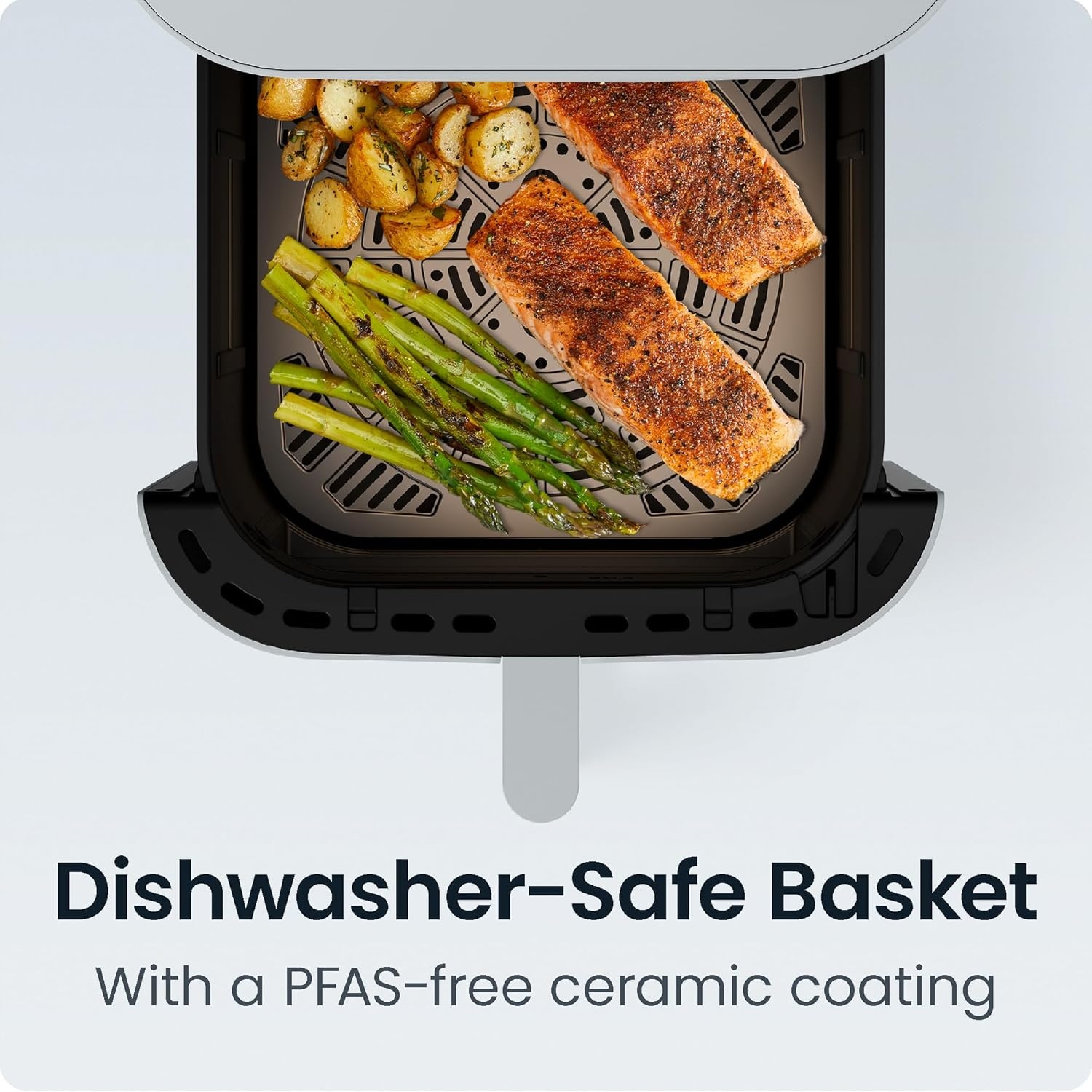 image:imageChefman Crispinator Air Fryer 6in1 with 8 Qt capacity 450F Max Temp with TurboFry Pro Technology for Fast and Even Results Viewing Window Nonstick Ceramic BasketConcrete