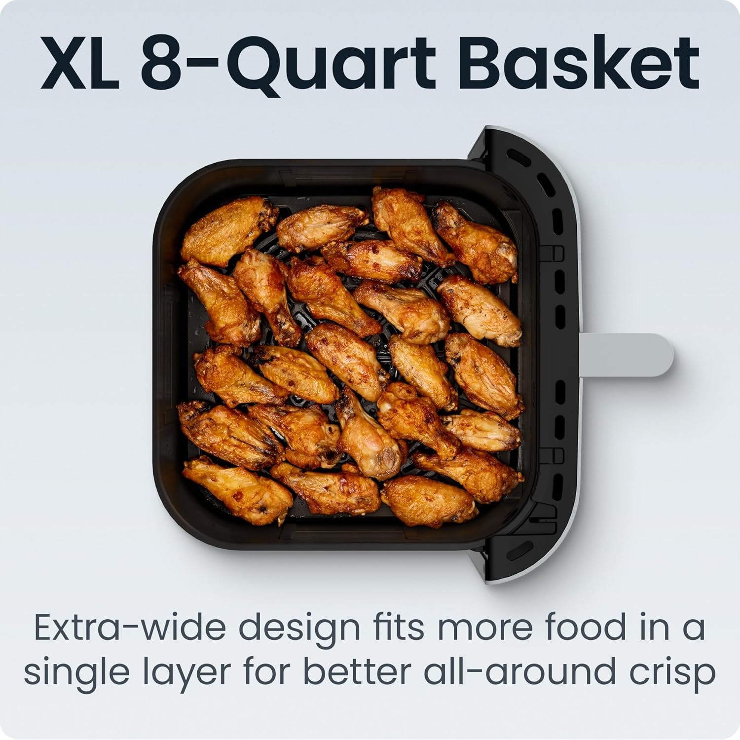 image:imageChefman Crispinator Air Fryer 6in1 with 8 Qt capacity 450F Max Temp with TurboFry Pro Technology for Fast and Even Results Viewing Window Nonstick Ceramic BasketConcrete