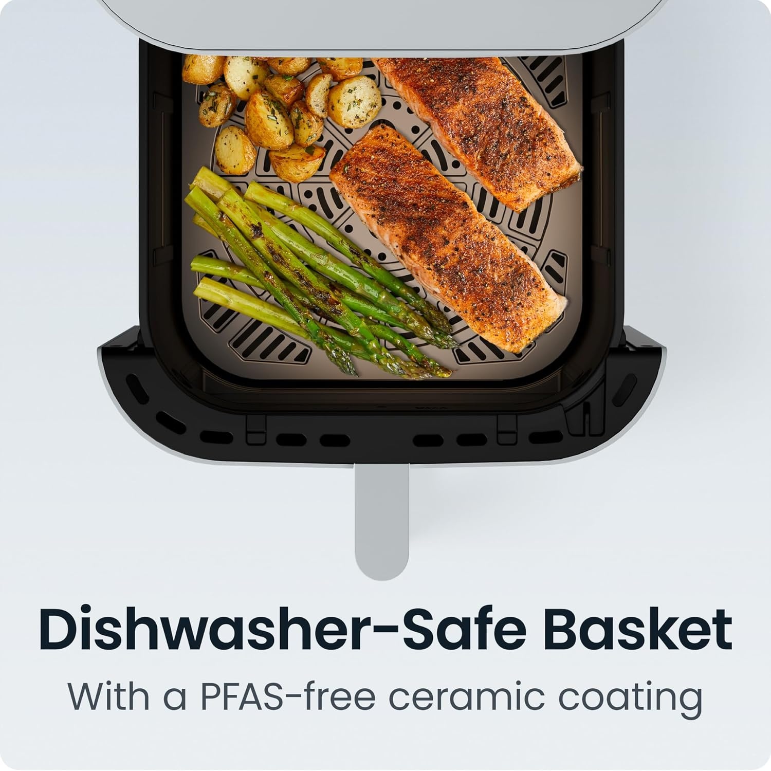 image:imageChefman Crispinator Air Fryer 6in1 with 8 Qt capacity 450F Max Temp with TurboFry Pro Technology for Fast and Even Results Viewing Window Nonstick Ceramic BasketConcrete