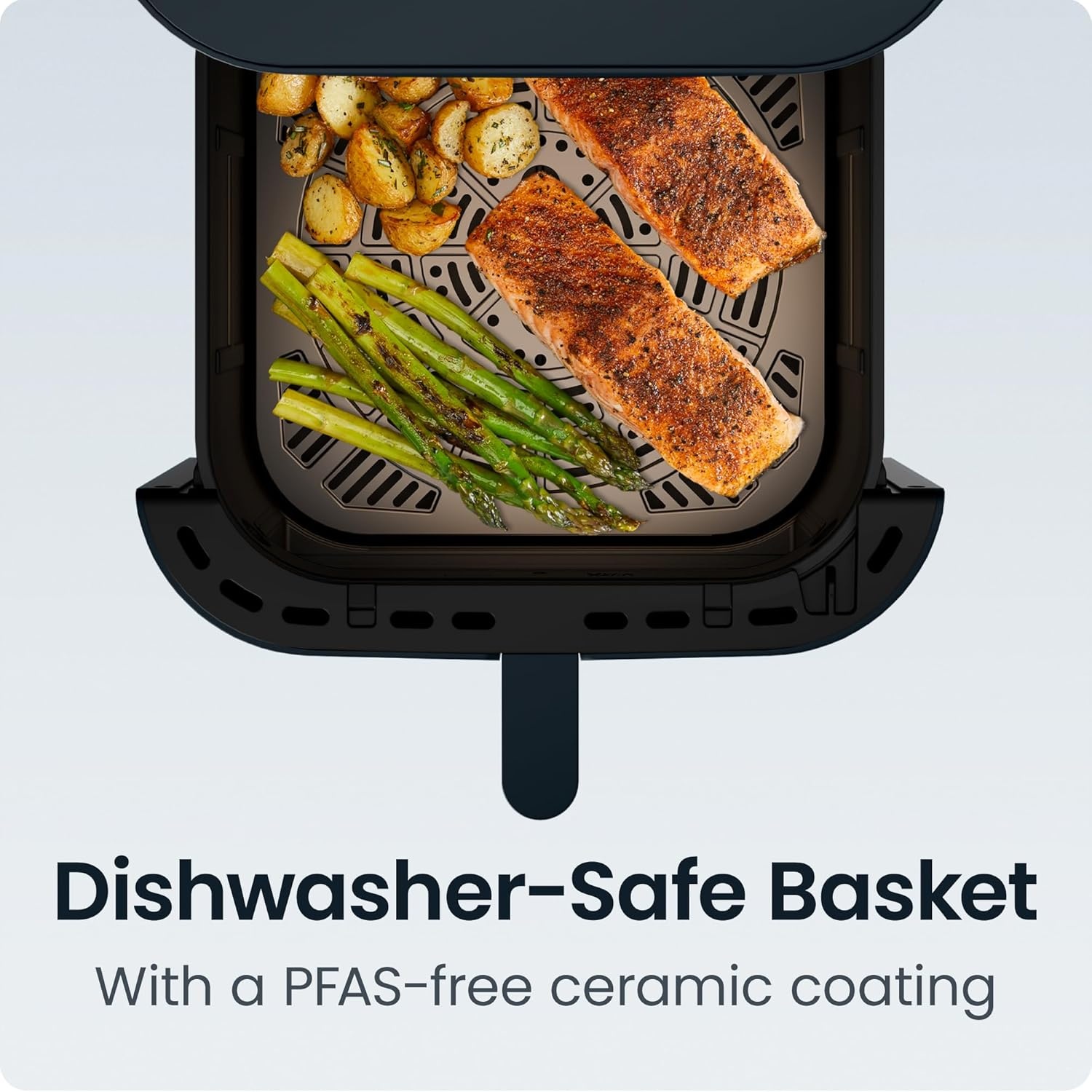image:imageChefman Crispinator Air Fryer 6in1 with 8 Qt capacity 450F Max Temp with TurboFry Pro Technology for Fast and Even Results Viewing Window Nonstick Ceramic BasketMidnight
