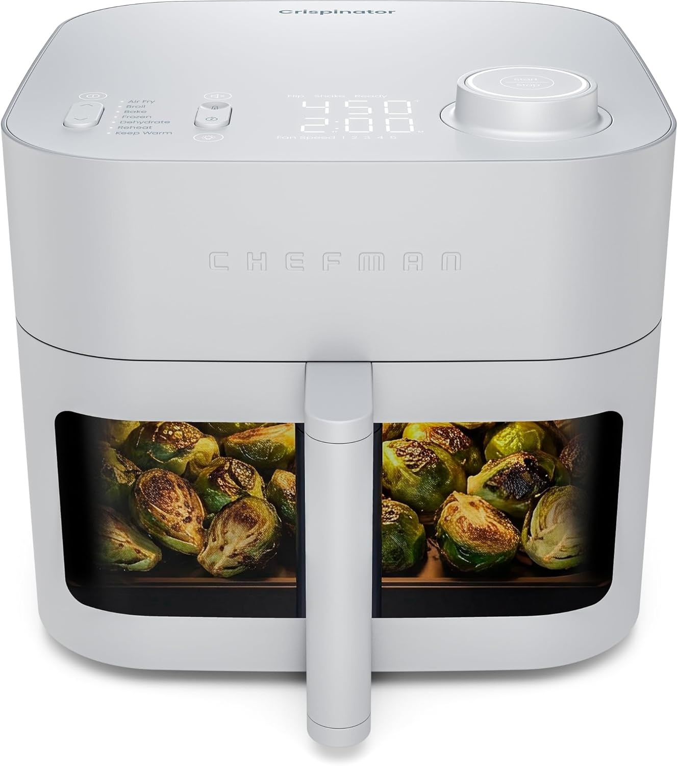 image:imageChefman Crispinator Air Fryer 6in1 with 8 Qt capacity 450F Max Temp with TurboFry Pro Technology for Fast and Even Results Viewing Window Nonstick Ceramic BasketConcrete