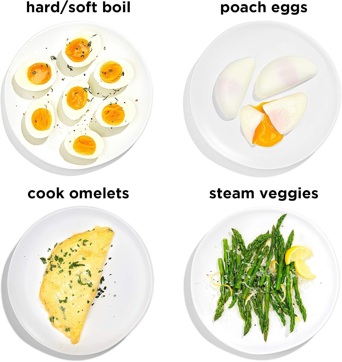 image:imageChefman EggMaker Rapid Poacher Food amp Vegetable Steamer Quickly Makes Up to 6 Hard Medium or Soft Boiled PoachingOmelet Tray Included Ready Signal BPAFree BLACKRed