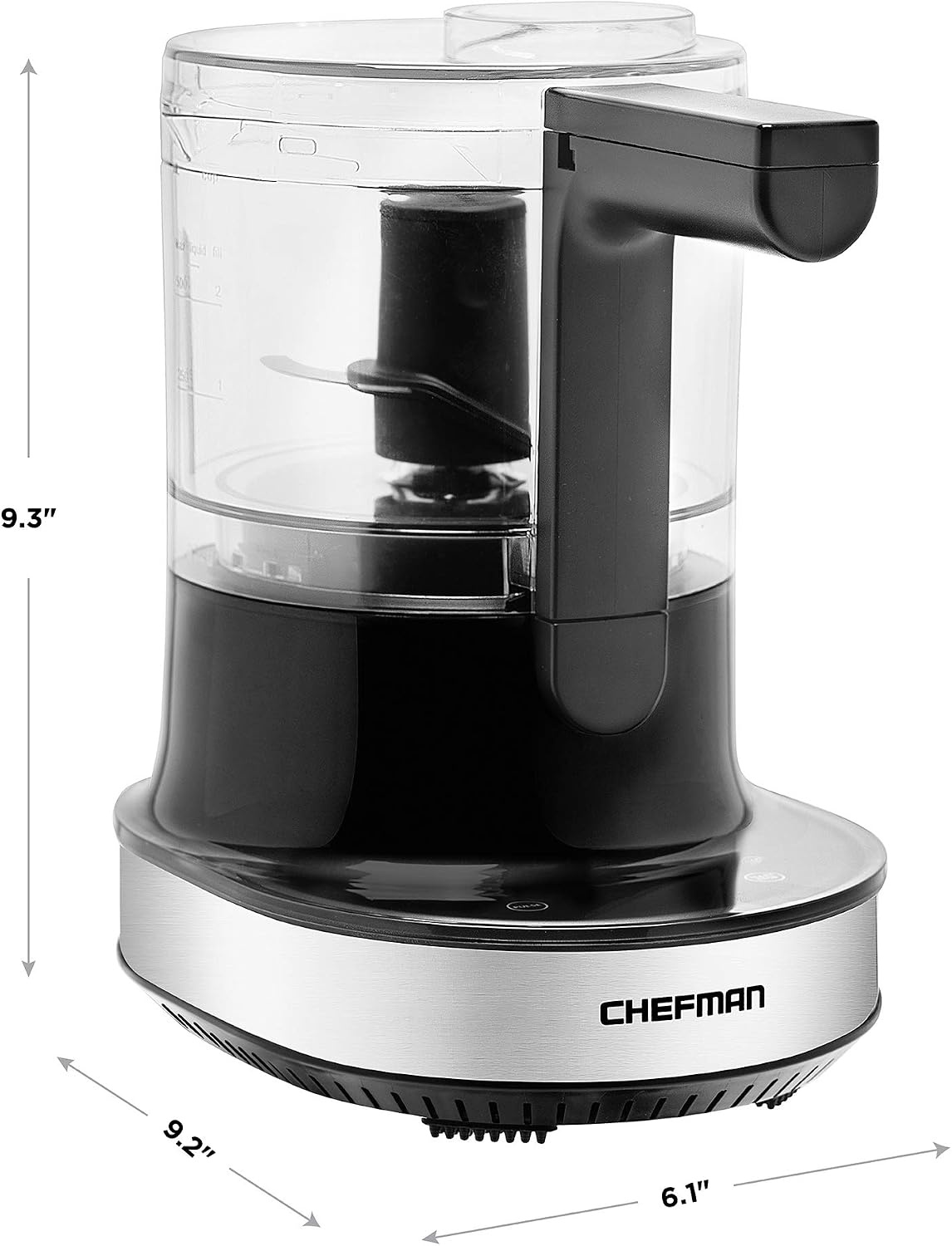 image:imageChefman Electric 4Cup Food Chopper Blender with Revolutionary Vertical Motion AutoChopping for Perfectly Even Mixing Results DishwasherSafe Stainless Steel Dual Blades BPAFree Bowl amp Lid BlackBlack