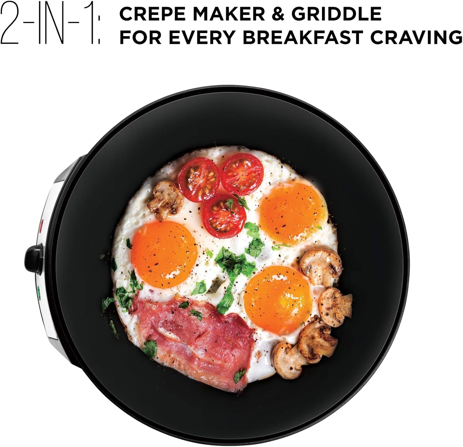 image:imageChefman Electric Crepe Maker amp Griddle Precise Temperature Control Skillet for Perfect Brunch Blintzes Pancakes Eggs Bacon amp Tortillas 12 Nonstick Grill Pan Includes Batter Spreader amp Spatula