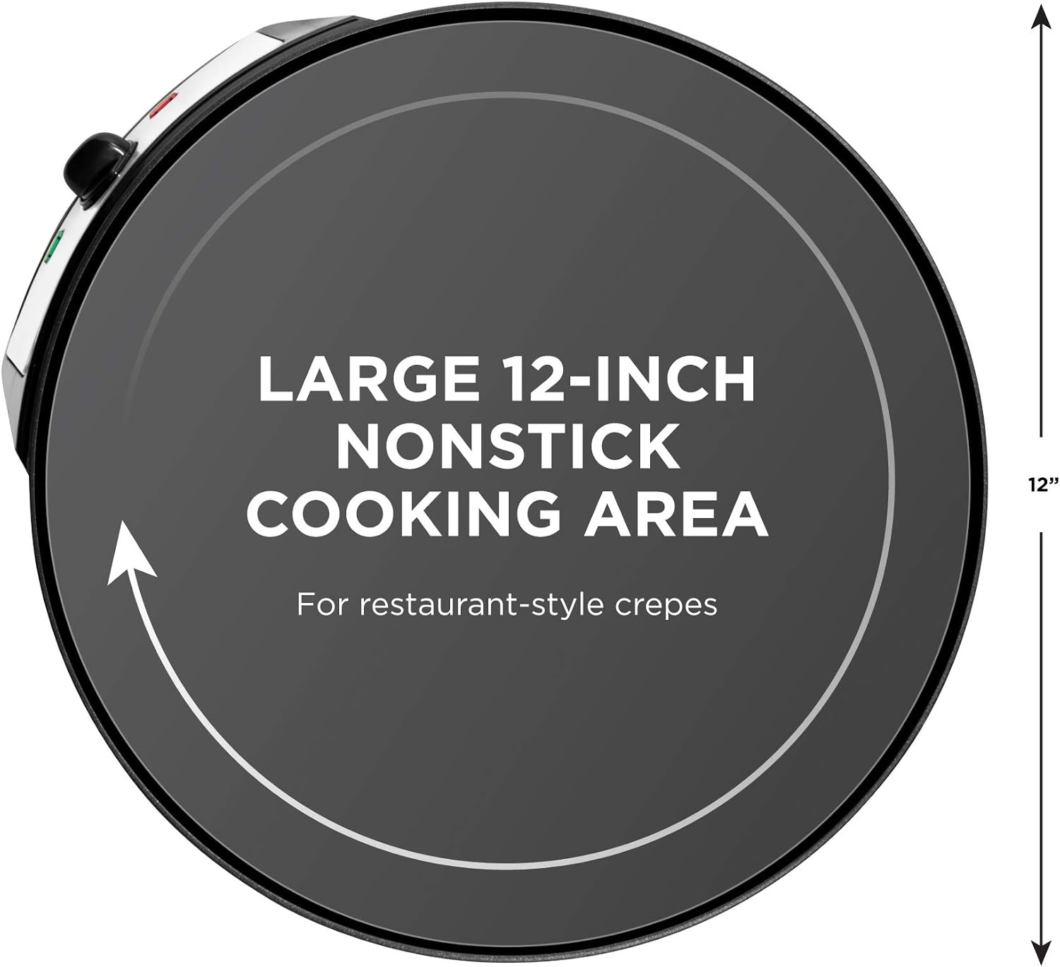 image:imageChefman Electric Crepe Maker amp Griddle Precise Temperature Control Skillet for Perfect Brunch Blintzes Pancakes Eggs Bacon amp Tortillas 12 Nonstick Grill Pan Includes Batter Spreader amp Spatula