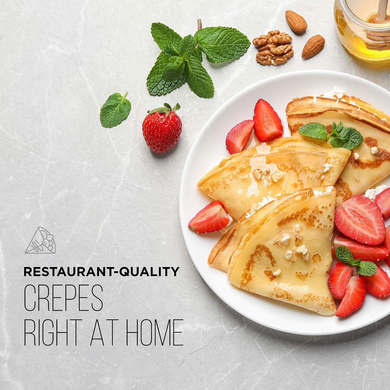 image:imageChefman Electric Crepe Maker amp Griddle Precise Temperature Control Skillet for Perfect Brunch Blintzes Pancakes Eggs Bacon amp Tortillas 12 Nonstick Grill Pan Includes Batter Spreader amp Spatula