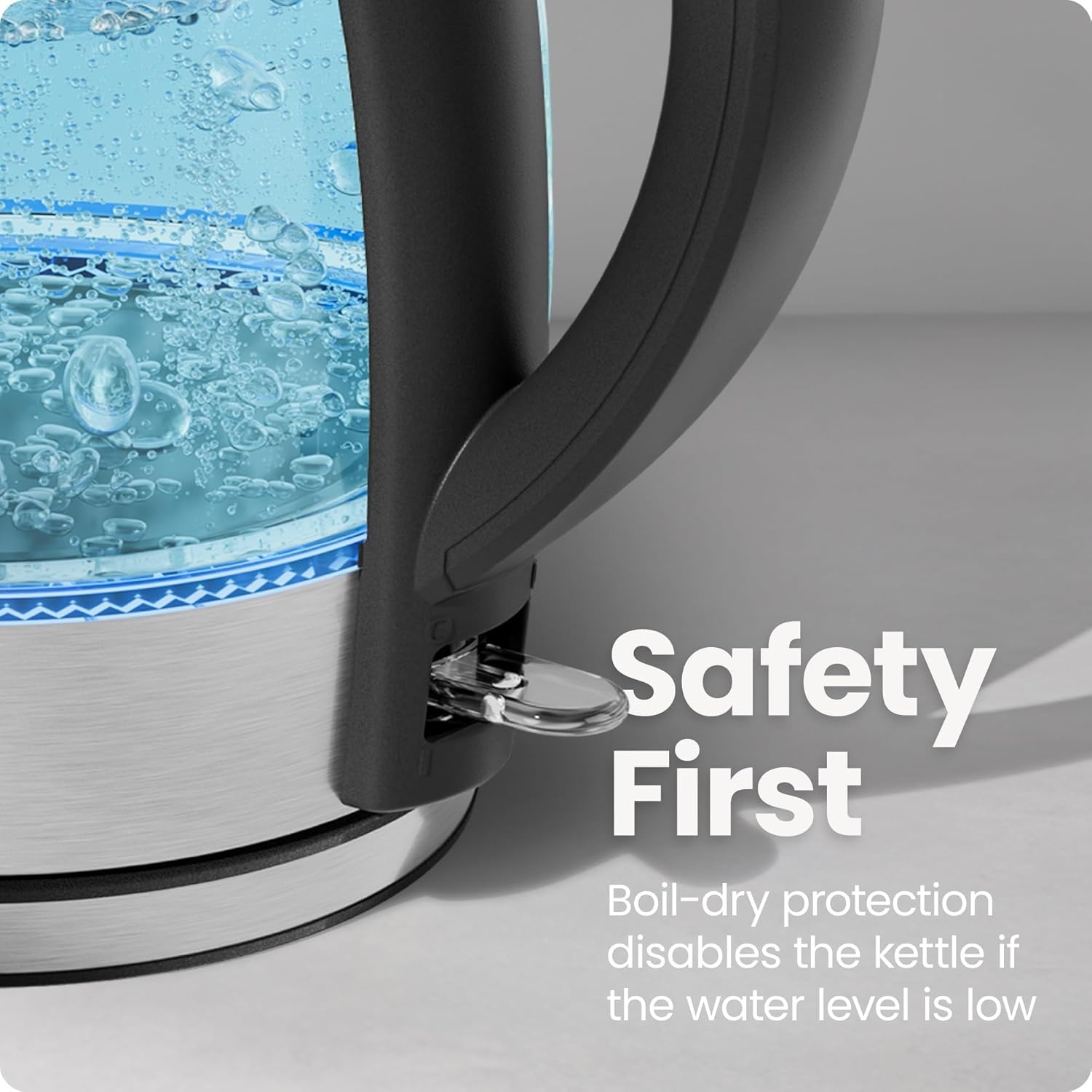 image:imageChefman Electric Kettle 18L 1500W Hot Water Boiler Removable Lid for Easy Cleaning Auto Shut Off BoilDry Protection Stainless Steel Filter BPA Free Borosilicate Glass Electric Tea KettleStainless Steel