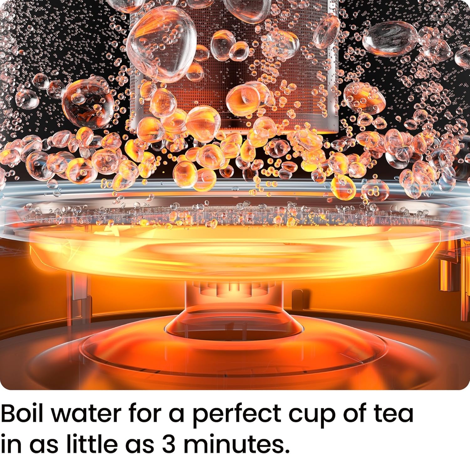 image:imageChefman Electric Kettle with Tea Infuser Compact 1L 4 Cups 1500W Removable Lid for Easy Cleaning BoilDry Protection Stainless Steel Filter BPA Free Auto Shut Off Small Electric Tea KettleBlack