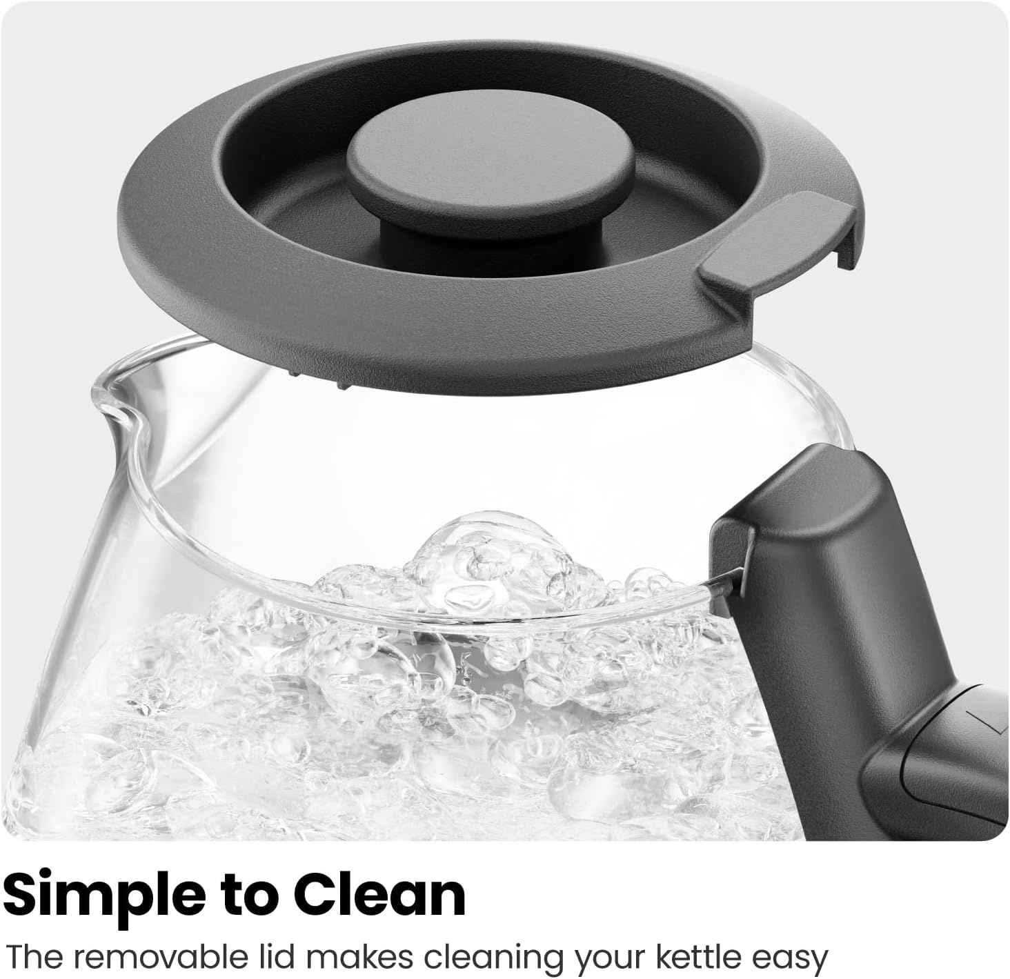 image:imageChefman Electric Kettle with Tea Infuser Compact 1L 4 Cups 1500W Removable Lid for Easy Cleaning BoilDry Protection Stainless Steel Filter BPA Free Auto Shut Off Small Electric Tea KettleBlack