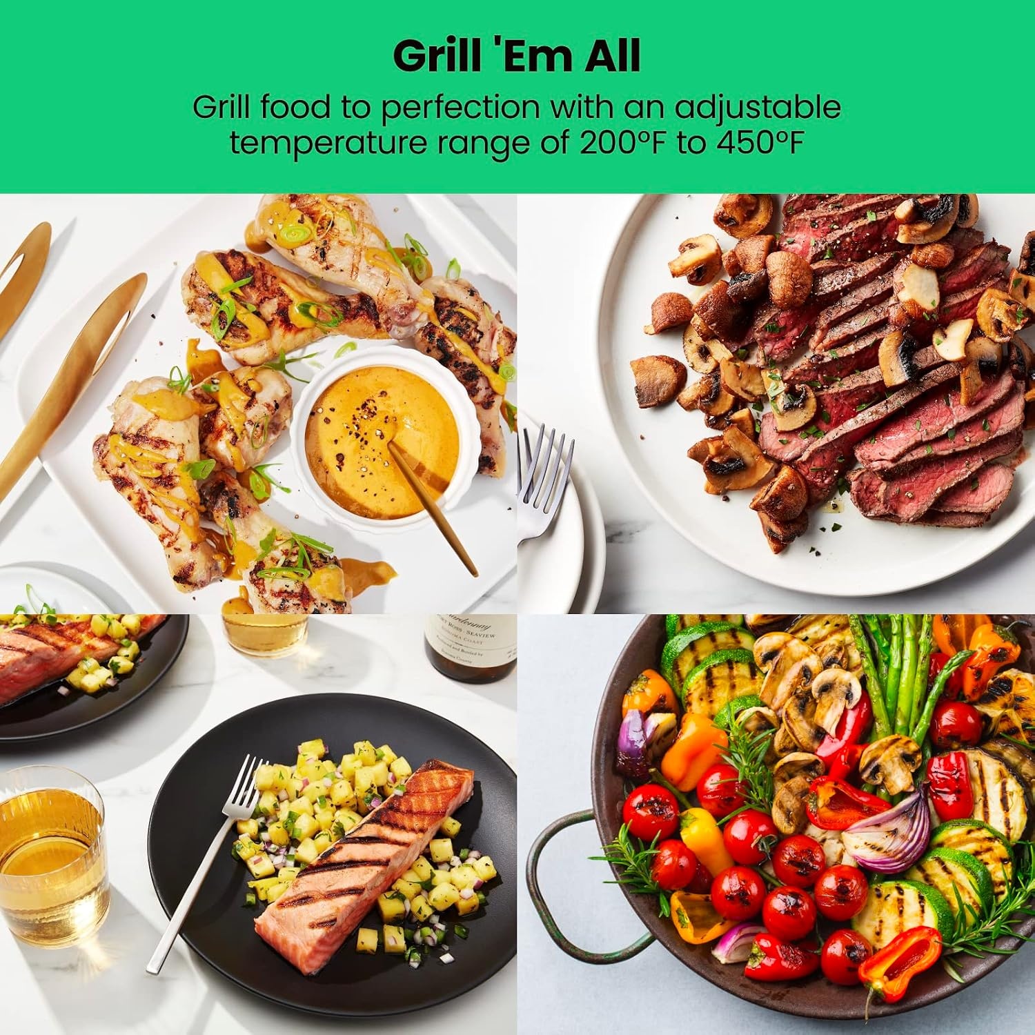 image:imageChefman Electric Smokeless Indoor Grill w NonStick Cooking Surface amp Adjustable Temperature Knob from Warm to Sear for Customized BBQing Dishwasher Safe Removable Water Tray BlackCopper