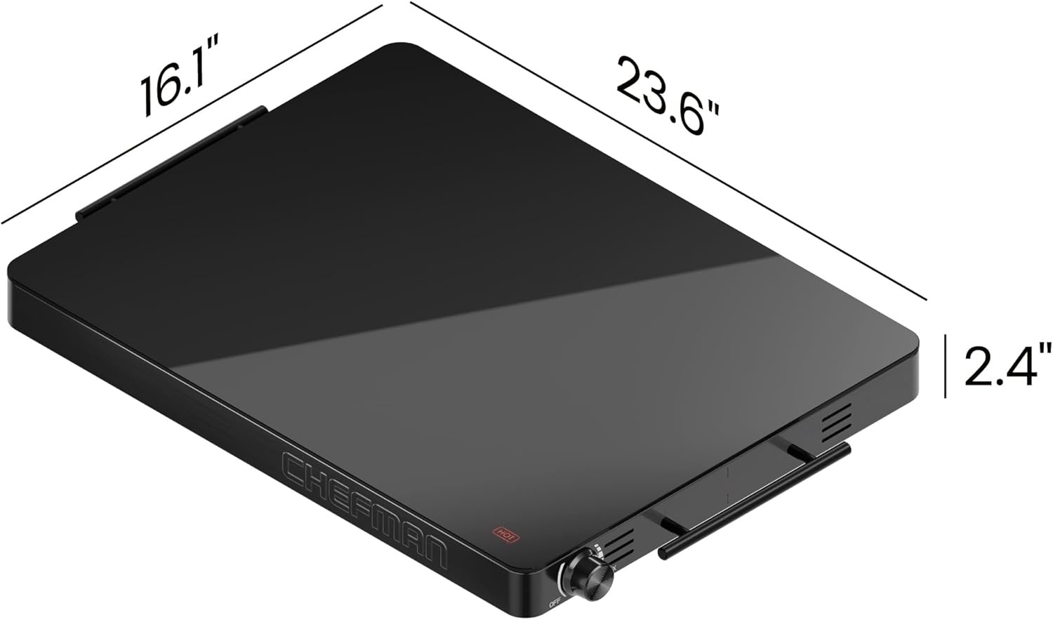 image:imageChefman Electric Warming Tray with Adjustable Temperature Control Perfect For Buffets Restaurants Parties Events and Home Dinners Large 21 x 16 GlassTop Surface Keeps Food Hot Black