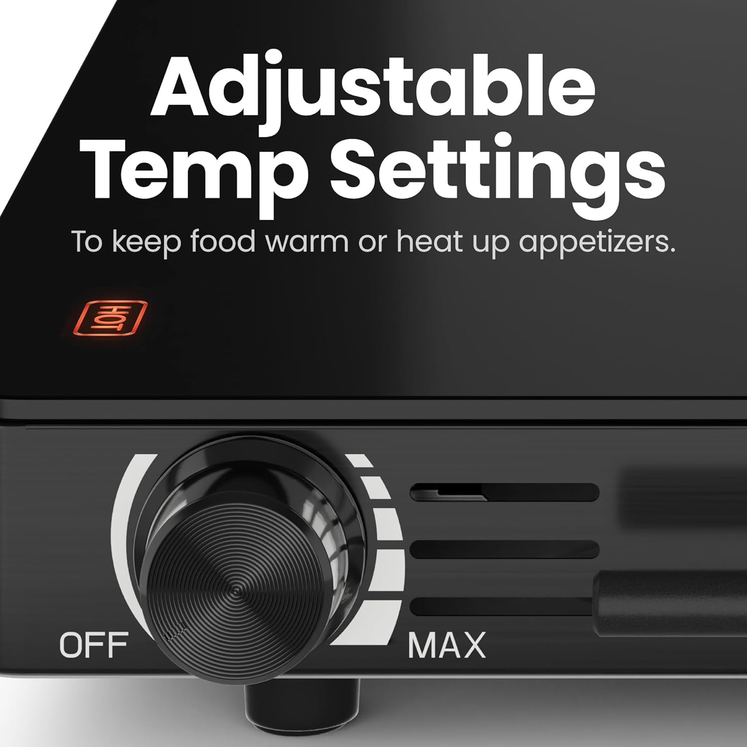 image:imageChefman Electric Warming Tray with Adjustable Temperature Control Perfect For Buffets Restaurants Parties Events and Home Dinners Large 21 x 16 GlassTop Surface Keeps Food Hot Black