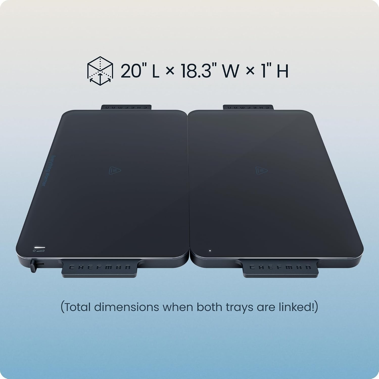image:imageChefman Everything Warmer Electric Warming Tray 20 x 16 Modular Expanding Design Graphene FullSurface Heating Food Warming Mat for Parties Gatherings amp Daily Use Two Tempered Glass PanelsMidnight