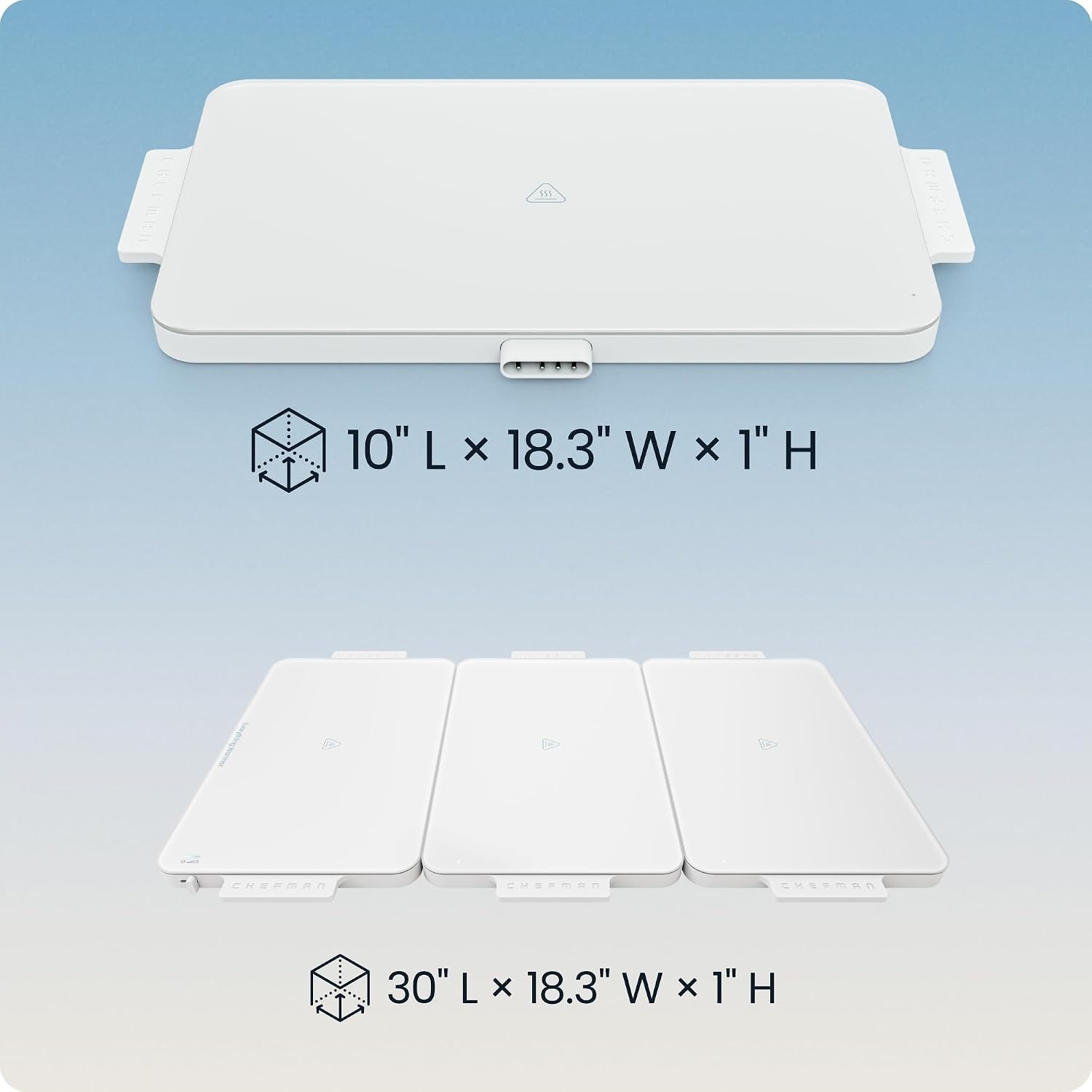 image:imageChefman Everything Warmer Electric Warming Tray 20 x 16 Modular Expanding Design Graphene FullSurface Heating Food Warming Mat for Parties Gatherings amp Daily Use Two Tempered Glass PanelsConcrete