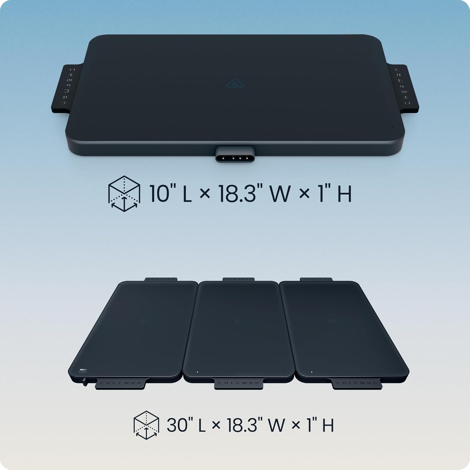 image:imageChefman Everything Warmer Electric Warming Tray 20 x 16 Modular Expanding Design Graphene FullSurface Heating Food Warming Mat for Parties Gatherings amp Daily Use Two Tempered Glass PanelsMidnight
