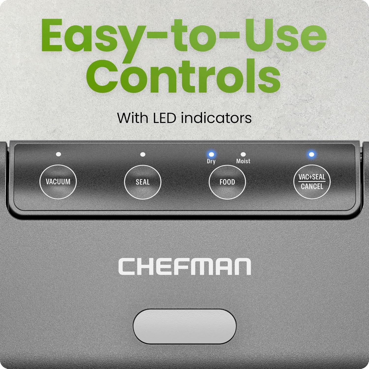image:imageChefman Food Vacuum Sealer Machine Compact Vacuum Sealer with Moist amp Dry Settings Perfect for Sous Vide Storage and Freezer OneTouch Operation Vacuum Storage Bags Included Black
