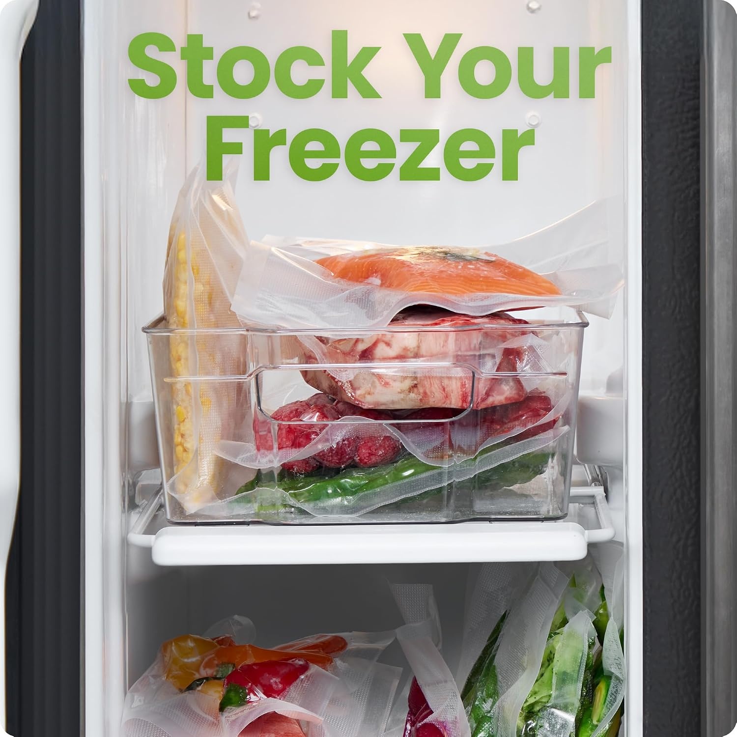 image:imageChefman Food Vacuum Sealer Machine Compact Vacuum Sealer with Moist amp Dry Settings Perfect for Sous Vide Storage and Freezer OneTouch Operation Vacuum Storage Bags Included Black