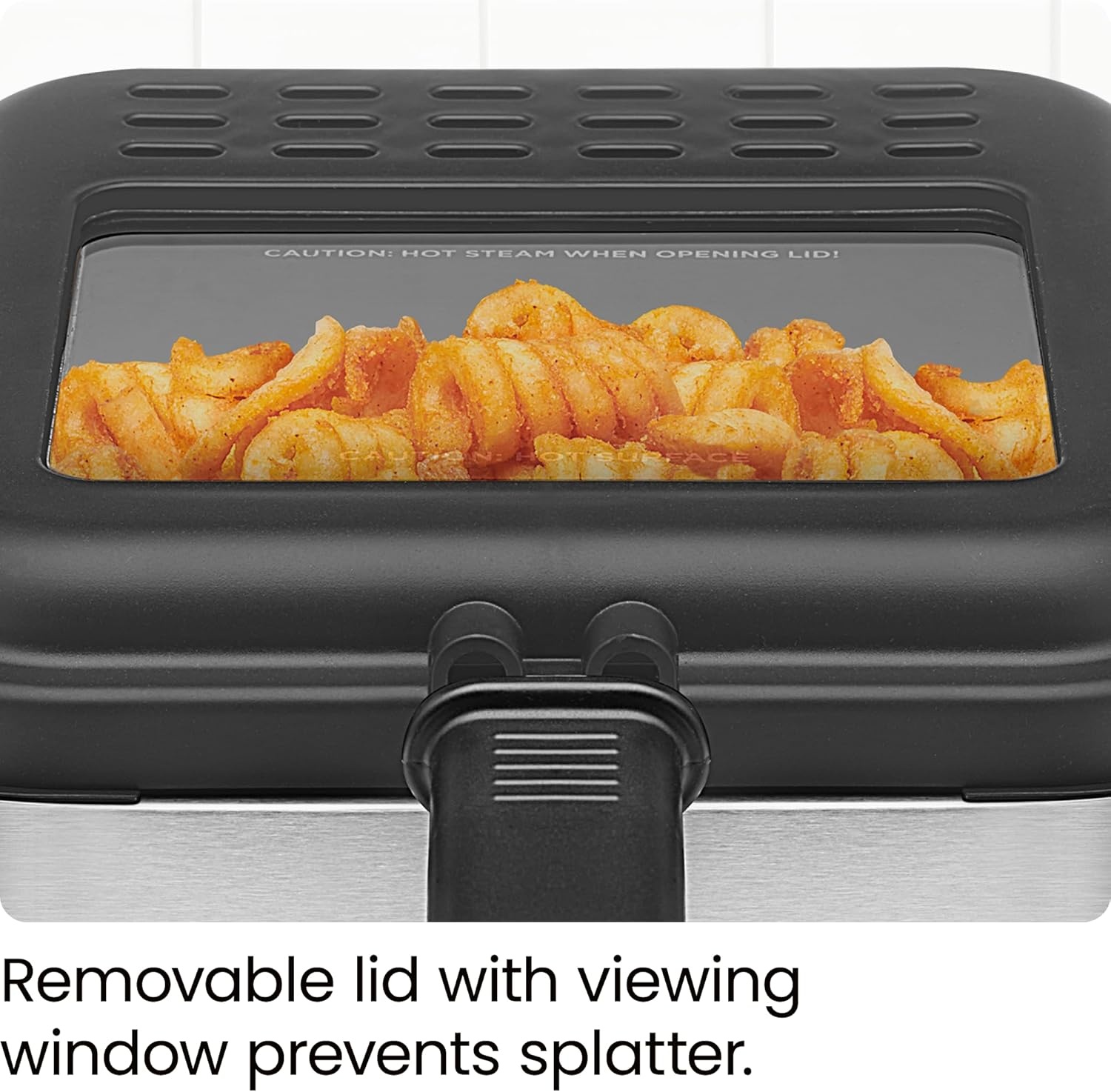 image:imageChefman Fry Guy The Most Compact amp Convenient To Deep Fry Comfort Food RestaurantStyle Basket With A 16Quart Capacity EasyView Window amp Adjustable Temp Control Stainless 15 Liter