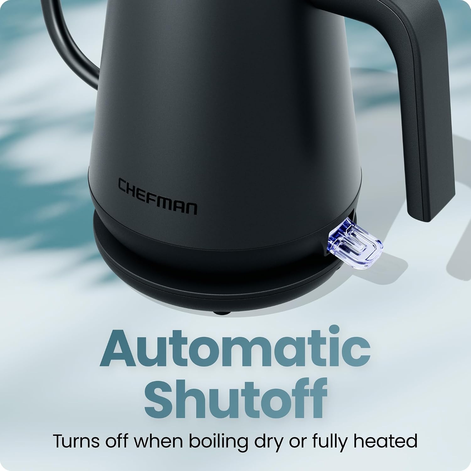image:imageChefman Gooseneck Electric Kettle 08L Pour Over Tea Kettle for Coffee and Tea OneTouch Operation BoilDry Protection Auto ShutOff UltraFast Hot Water Boiler BlackBlack