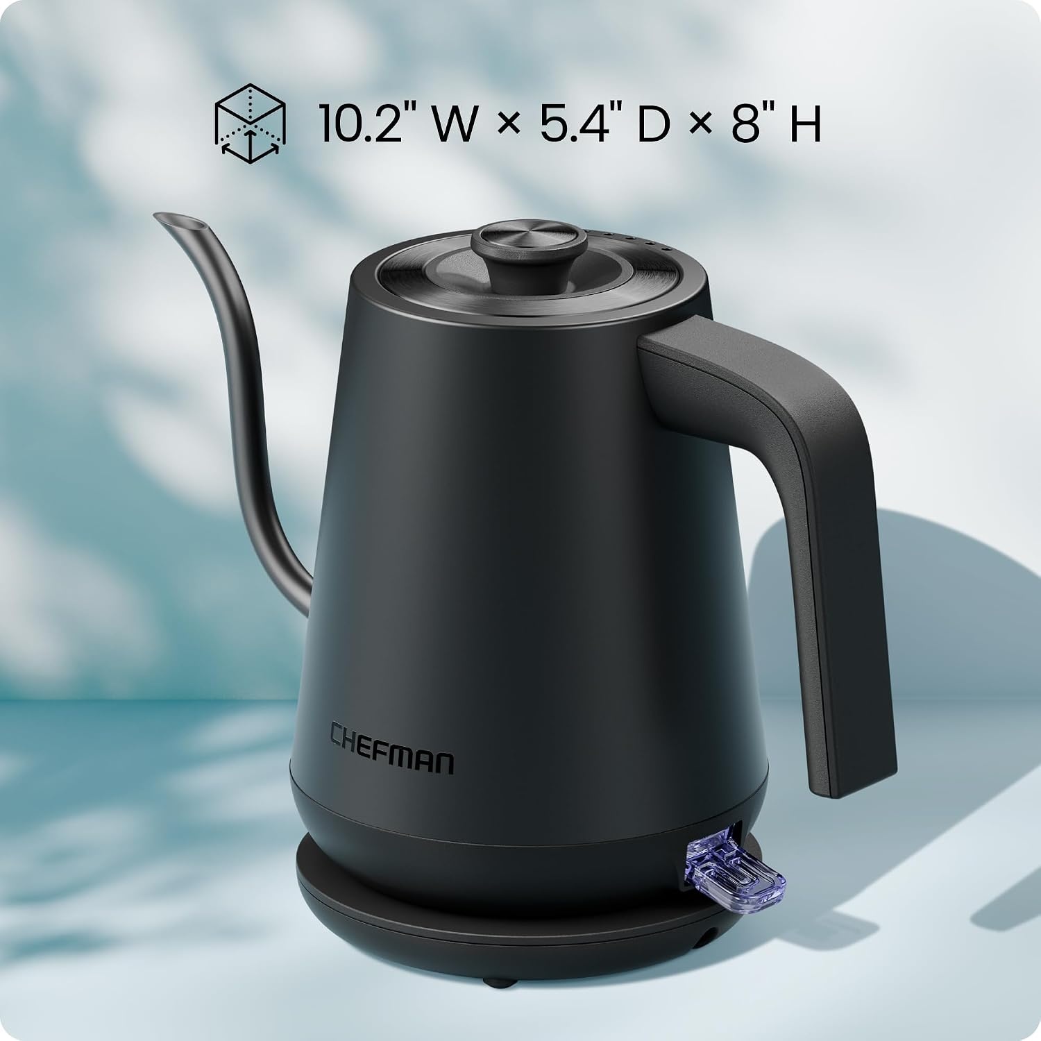 image:imageChefman Gooseneck Electric Kettle 08L Pour Over Tea Kettle for Coffee and Tea OneTouch Operation BoilDry Protection Auto ShutOff UltraFast Hot Water Boiler BlackBlack