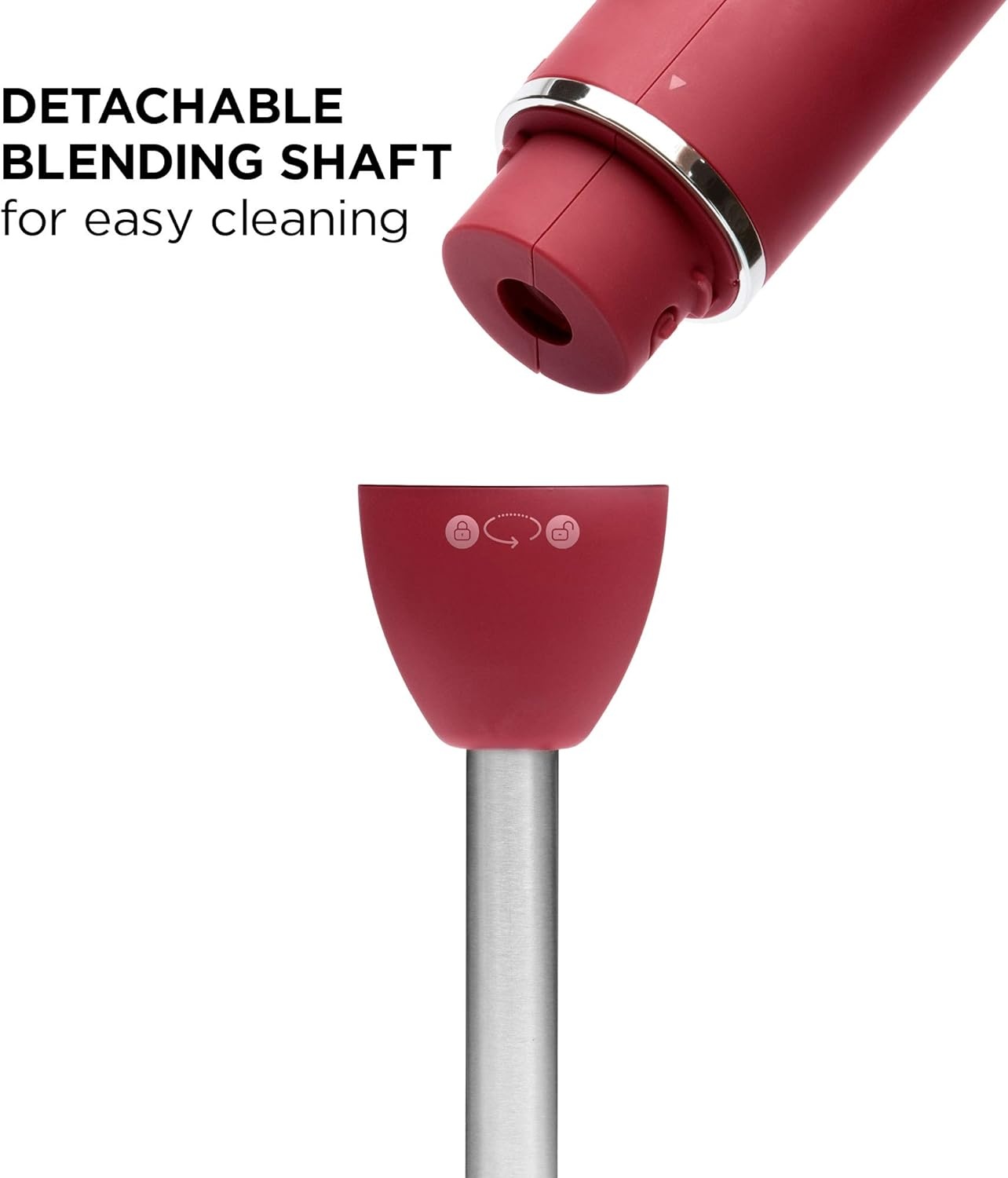 image:imageChefman Immersion Stick Hand Blender with Stainless Steel Blades Powerful Electric Ice Crushing 2Speed Control Handheld Food Mixer Purees Smoothies Shakes Sauces amp Soups GreyRed