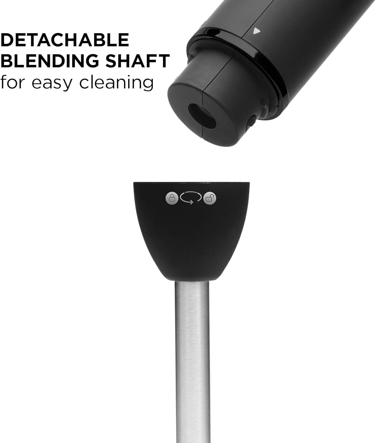 image:imageChefman Immersion Stick Hand Blender with Stainless Steel Blades Powerful Electric Ice Crushing 2Speed Control Handheld Food Mixer Purees Smoothies Shakes Sauces amp Soups GreyBlack