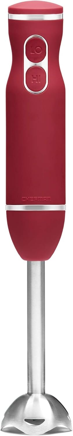 image:imageChefman Immersion Stick Hand Blender with Stainless Steel Blades Powerful Electric Ice Crushing 2Speed Control Handheld Food Mixer Purees Smoothies Shakes Sauces amp Soups TurquoiseRed